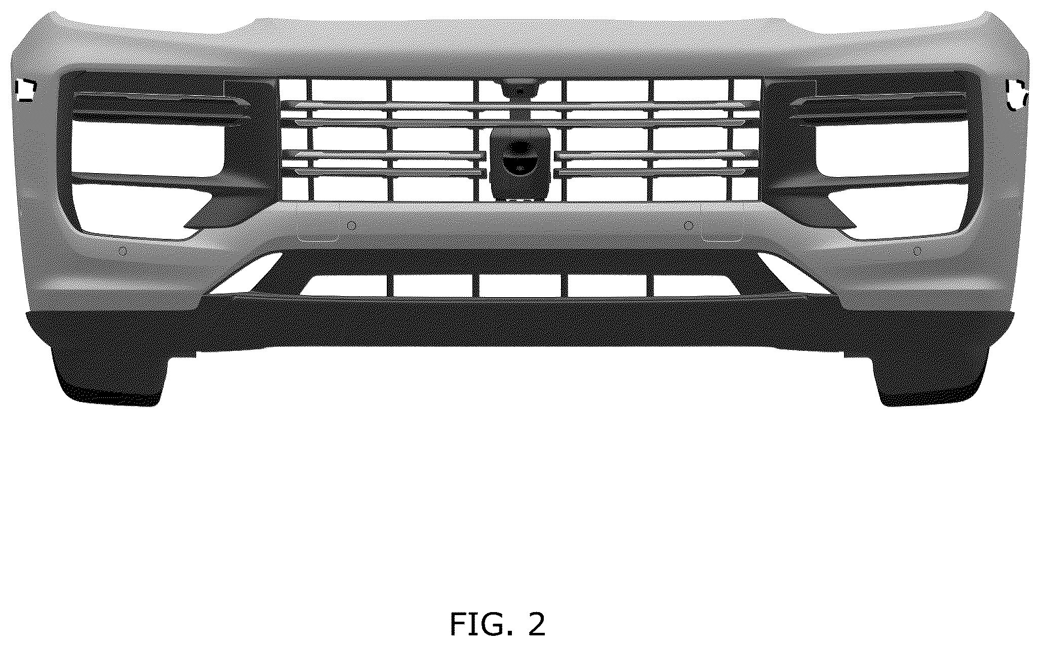 Patent USD1044627 Figure 2 – Front bumper for motor vehicle
