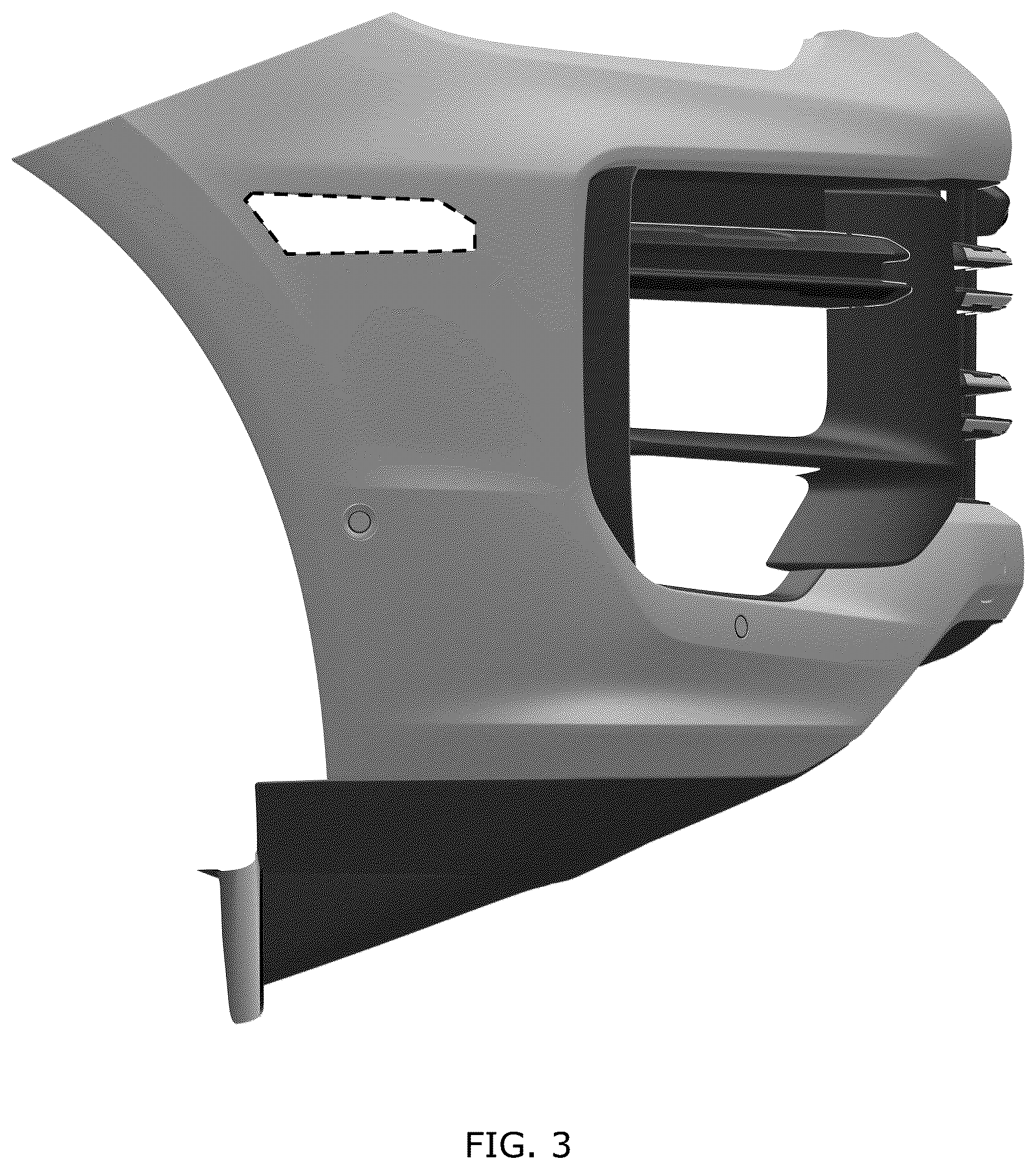 Patent USD1044627 Figure 3 – Front bumper for motor vehicle