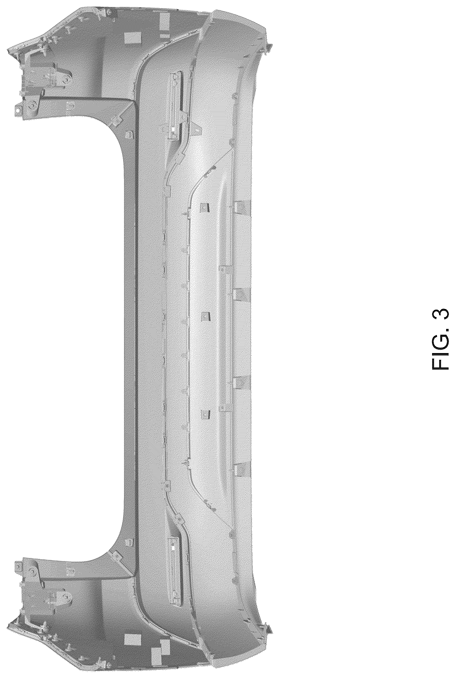 Patent USD1044633 Figure 3 – Rear bumper for an automobile