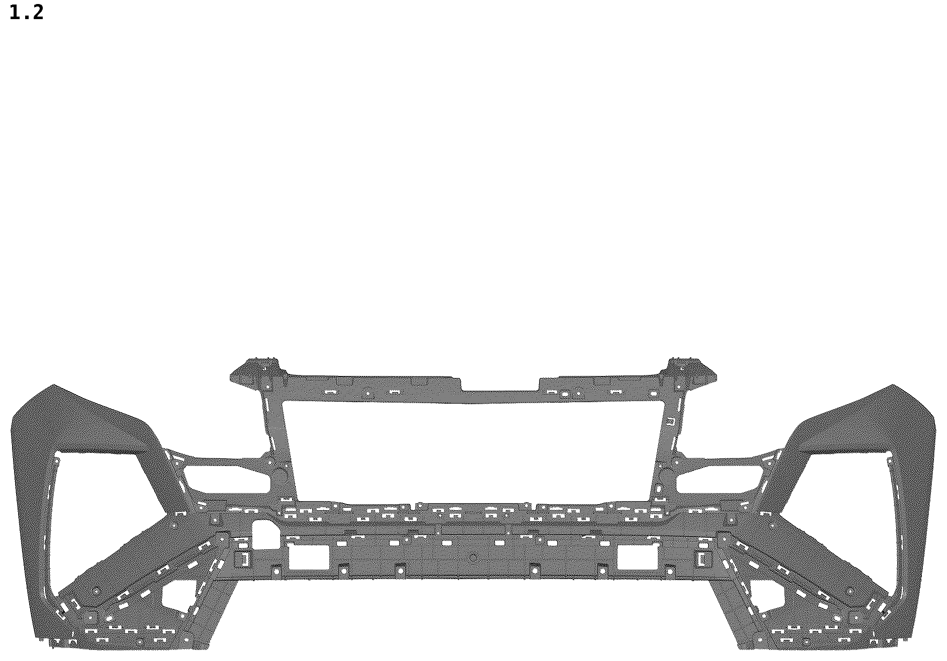 Patent USD1044634 Figure 2 – Front bumper cover for vehicles