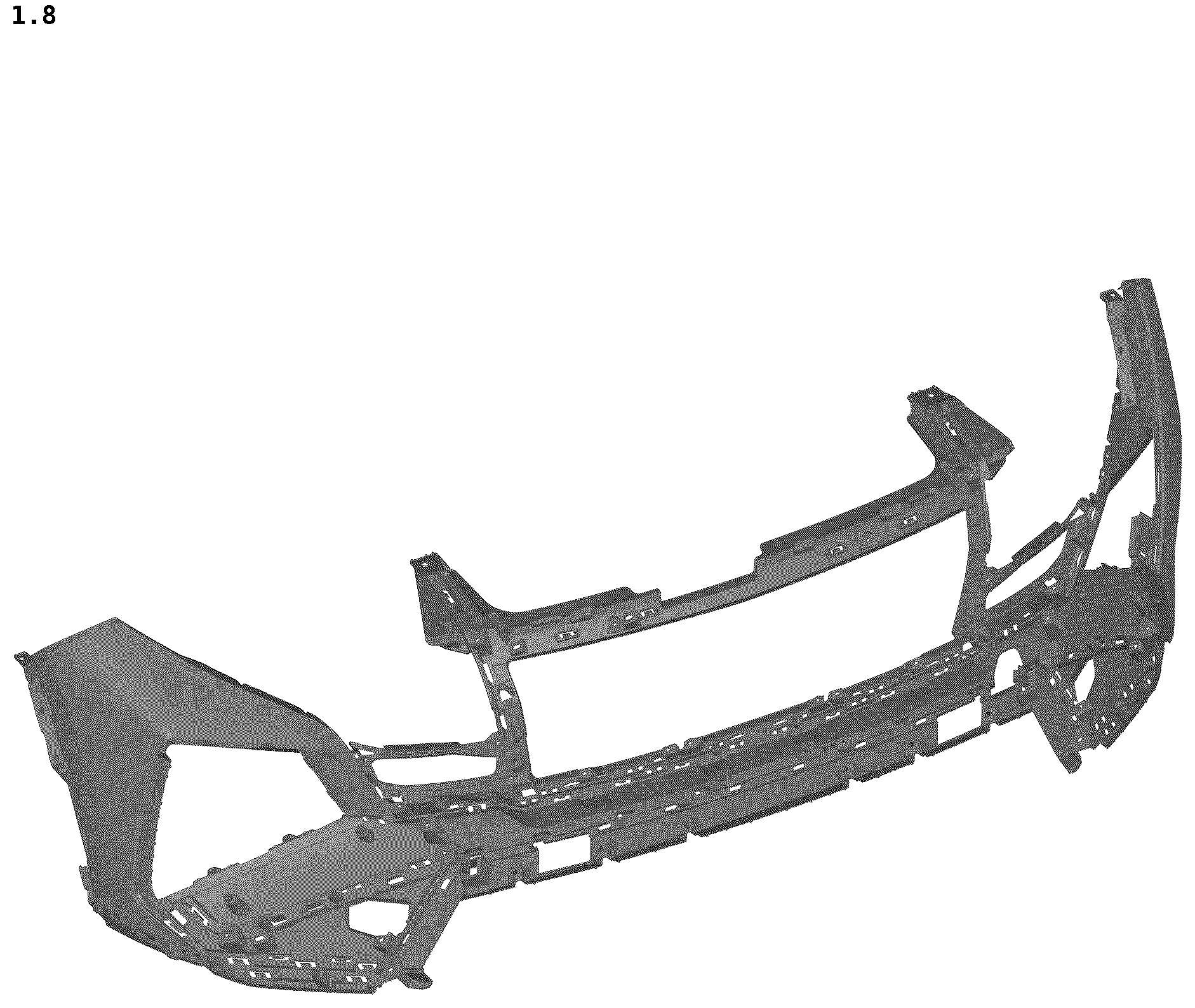 Patent USD1044634 Figure 8 – Front bumper cover for vehicles