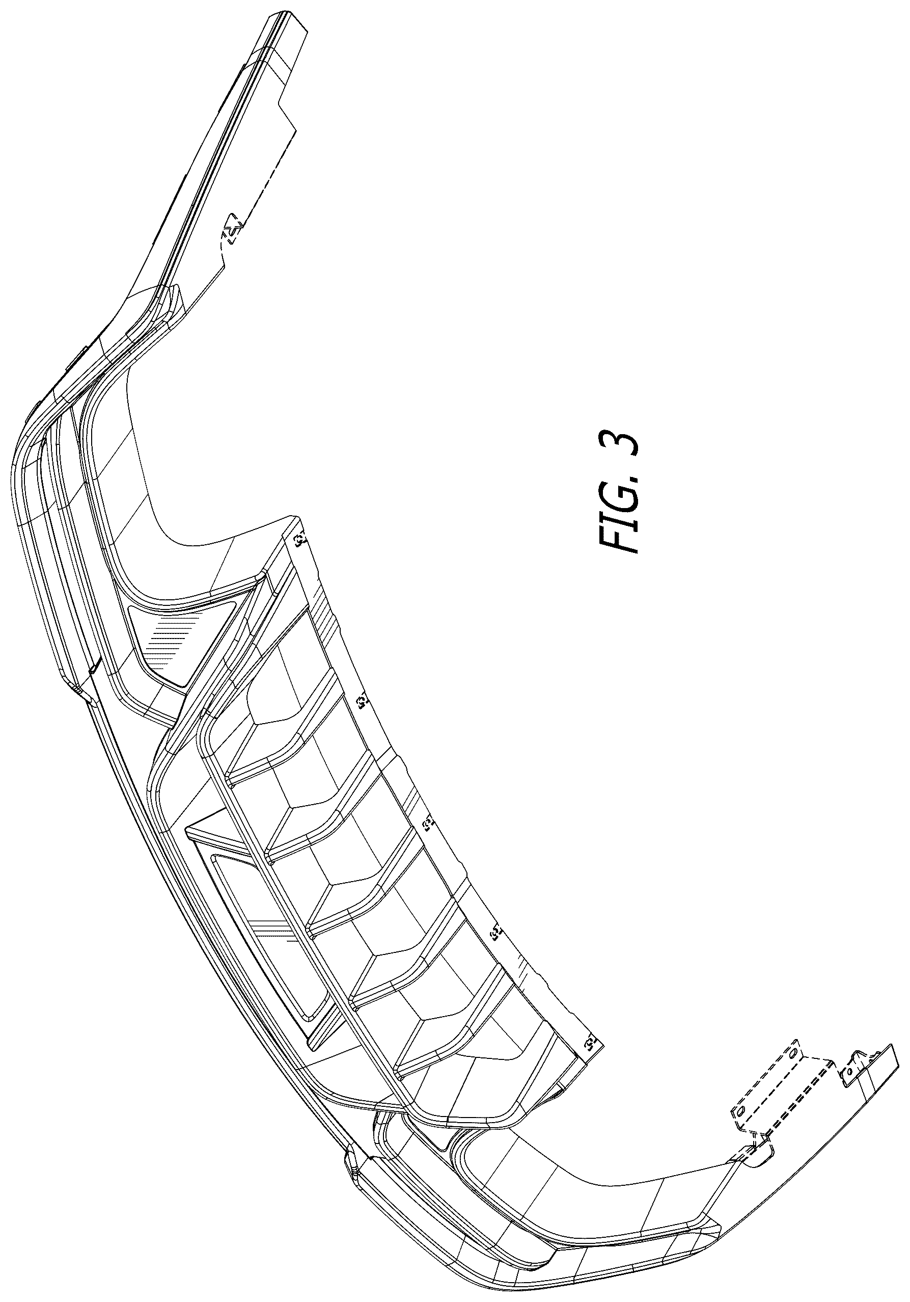 Patent USD1044654 Figure 3 – Automotive rear diffuser