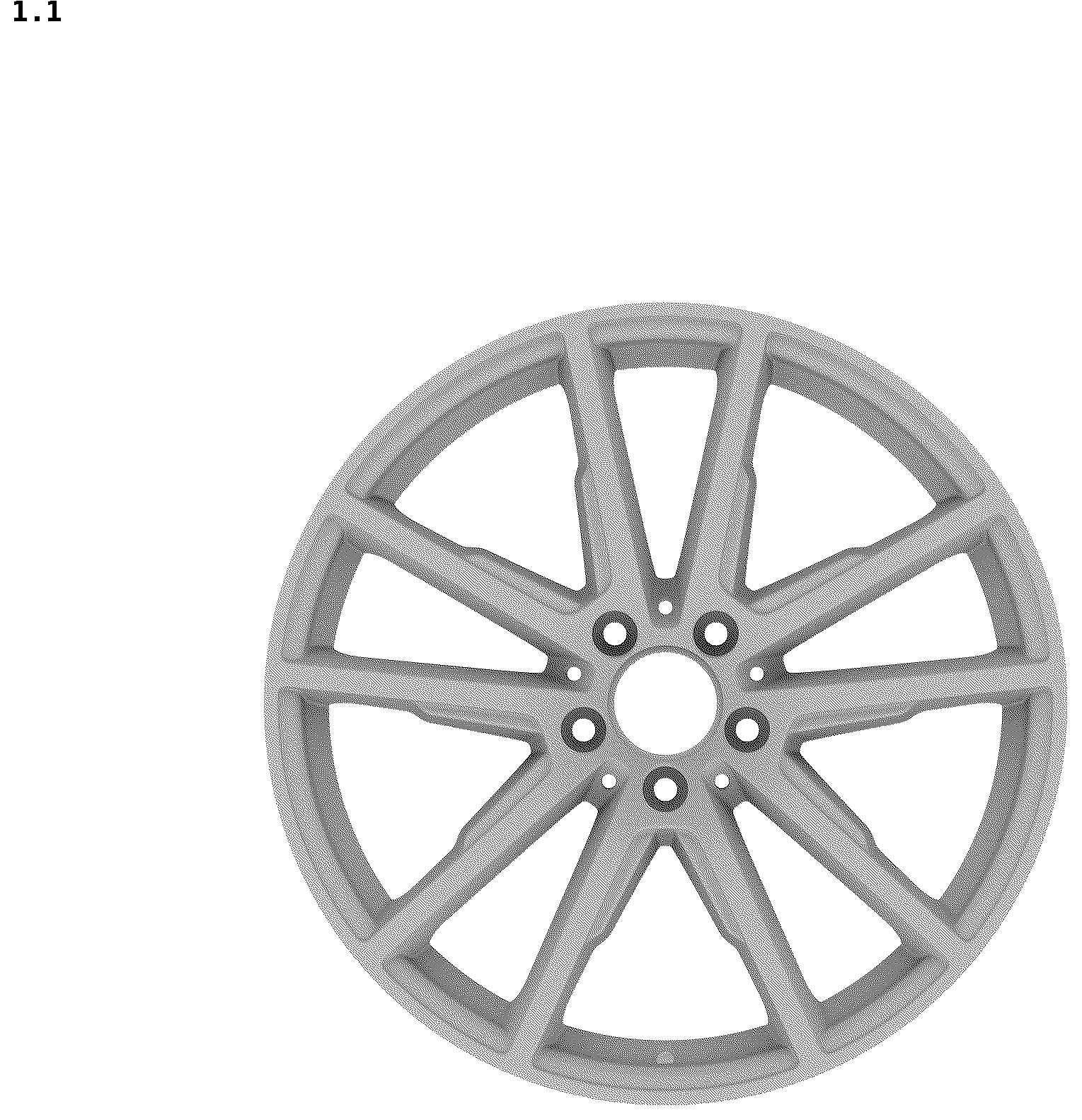 Patent USD1044656 Figure 1 – Vehicle wheel rim