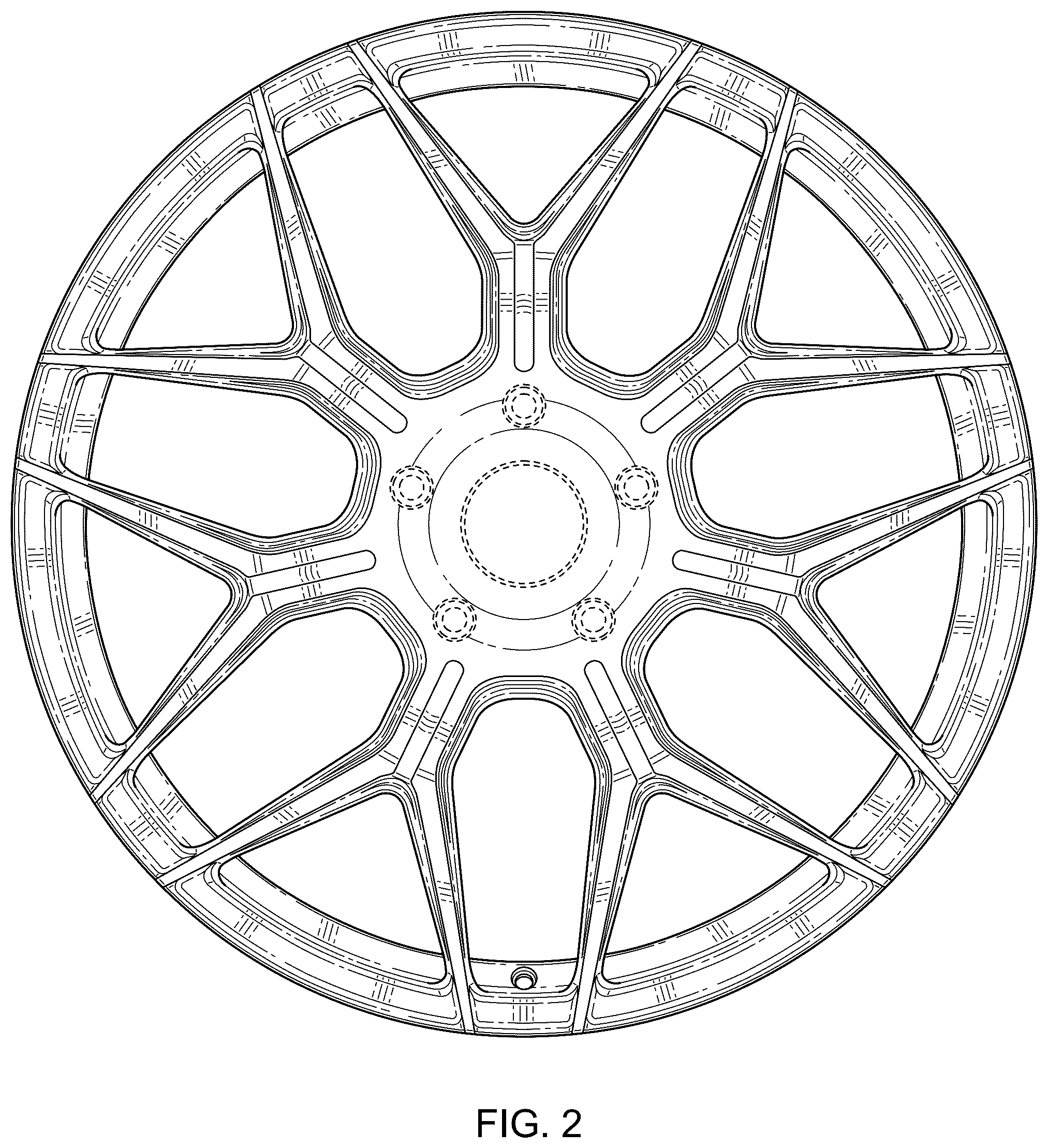 Patent USD1044657 Figure 2 – Wheel for an automobile