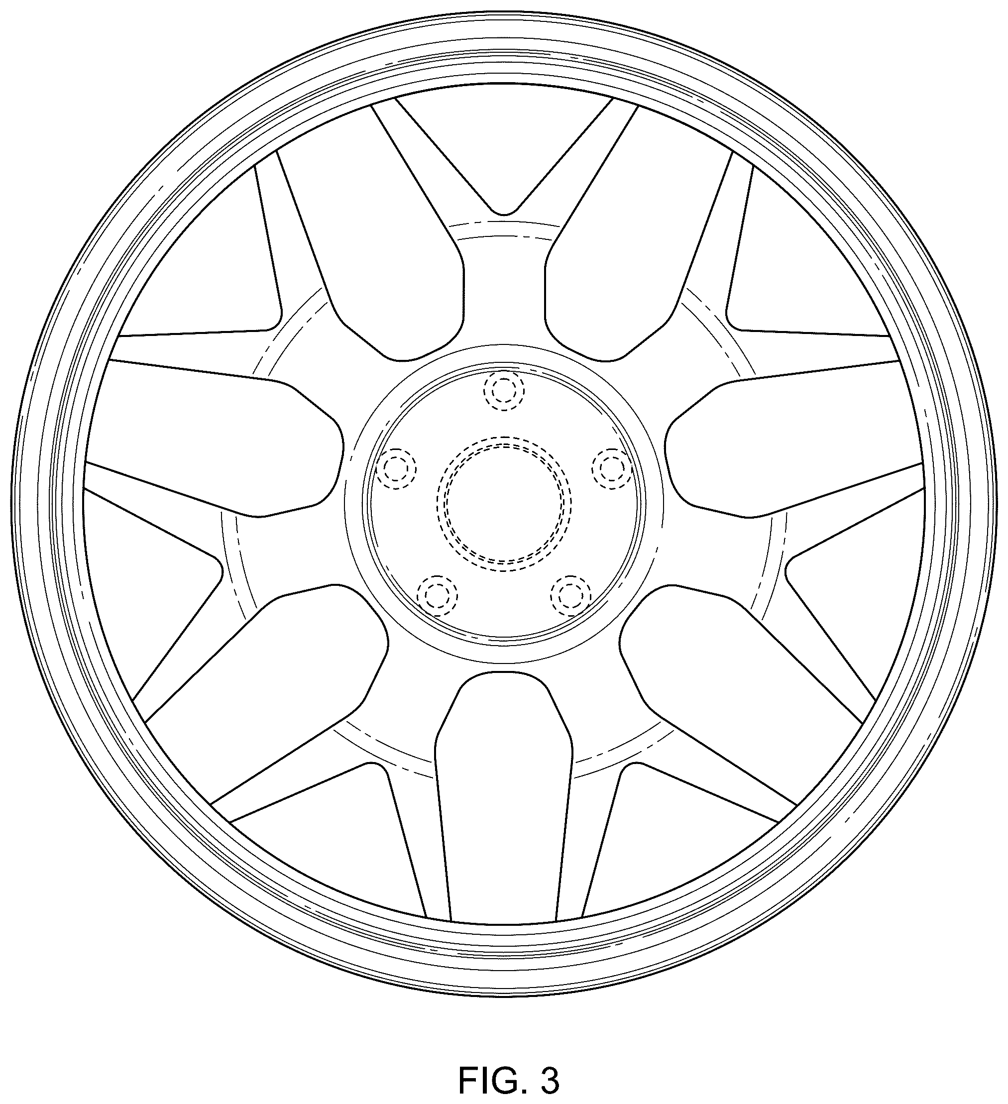 Patent USD1044657 Figure 3 – Wheel for an automobile