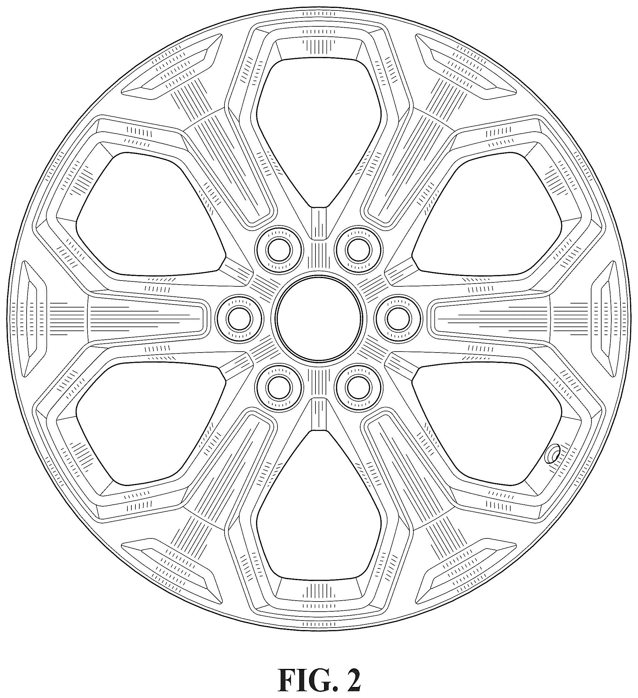 Patent USD1044659 Figure 2 – Vehicle wheel