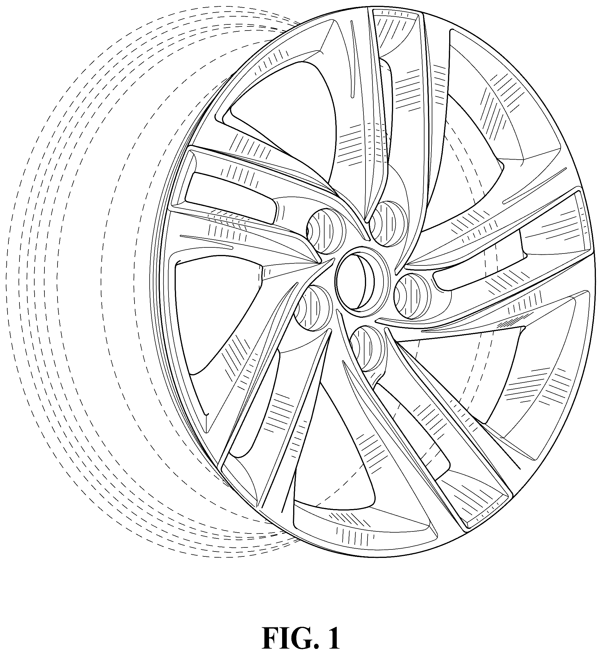 Patent USD1044662 Figure 1 – Vehicle wheel