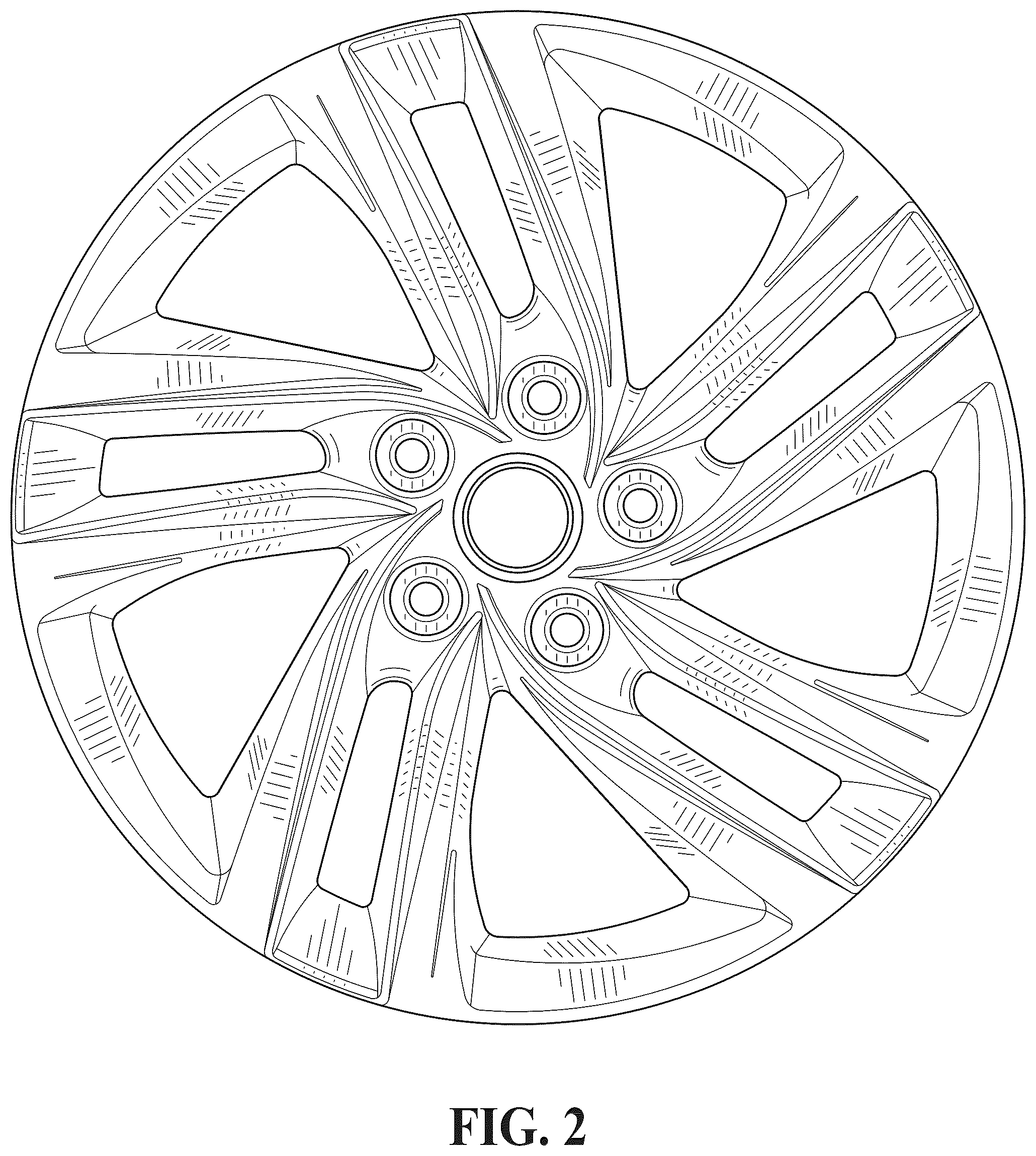 Patent USD1044662 Figure 2 – Vehicle wheel