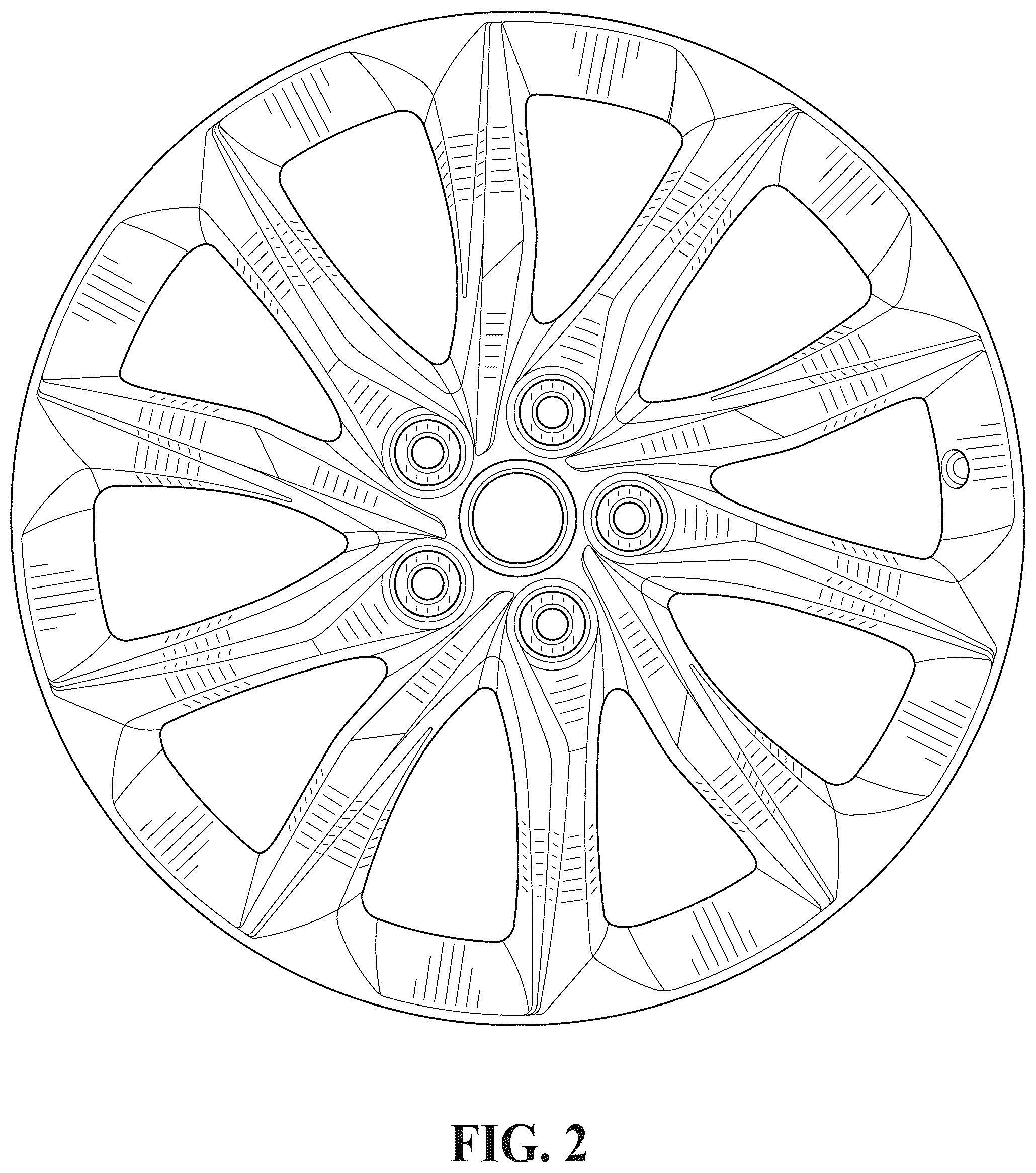 Patent USD1044664 Figure 2 – Vehicle wheel