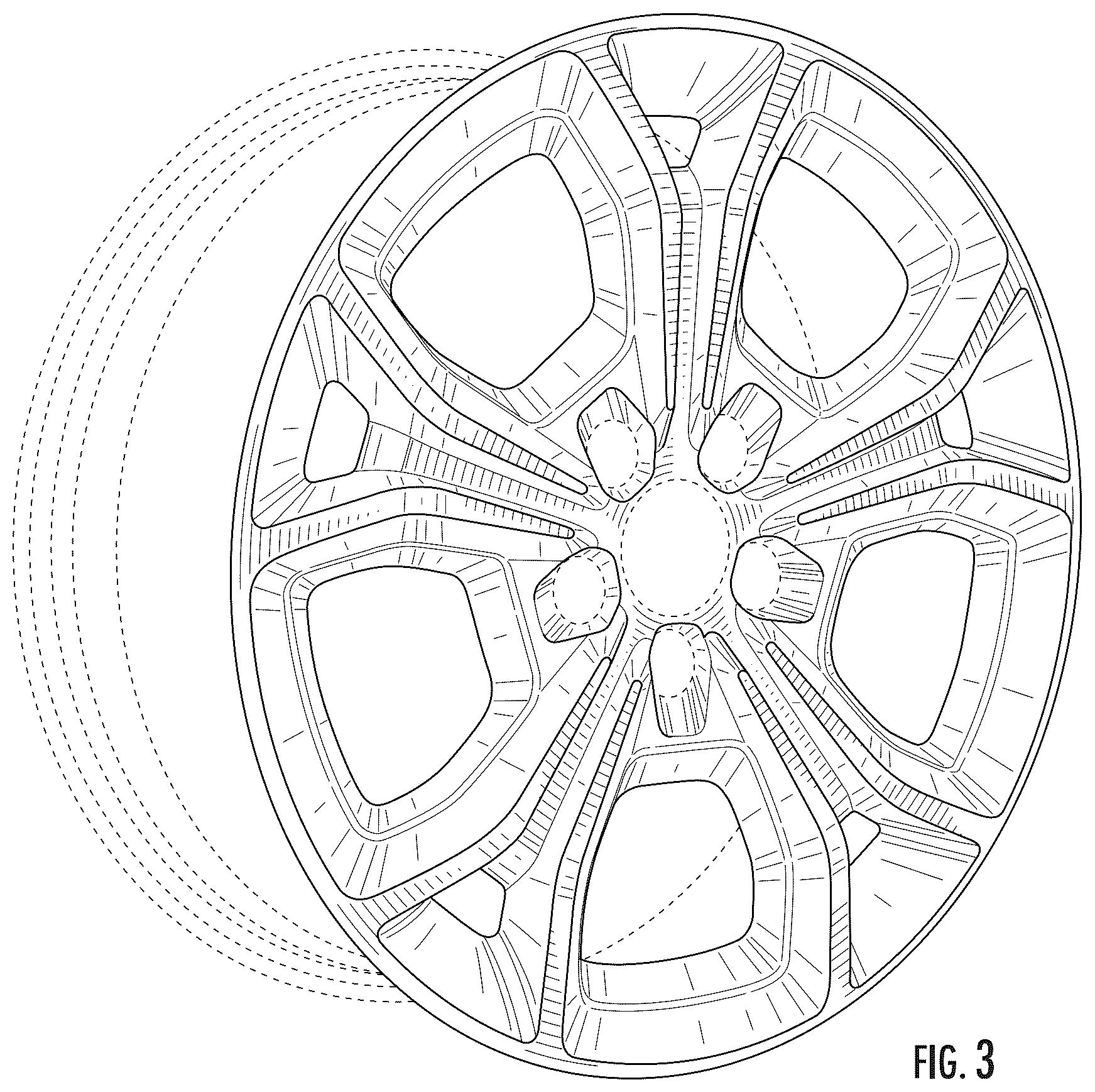 Patent USD1044665 Figure 3 – Vehicle wheel