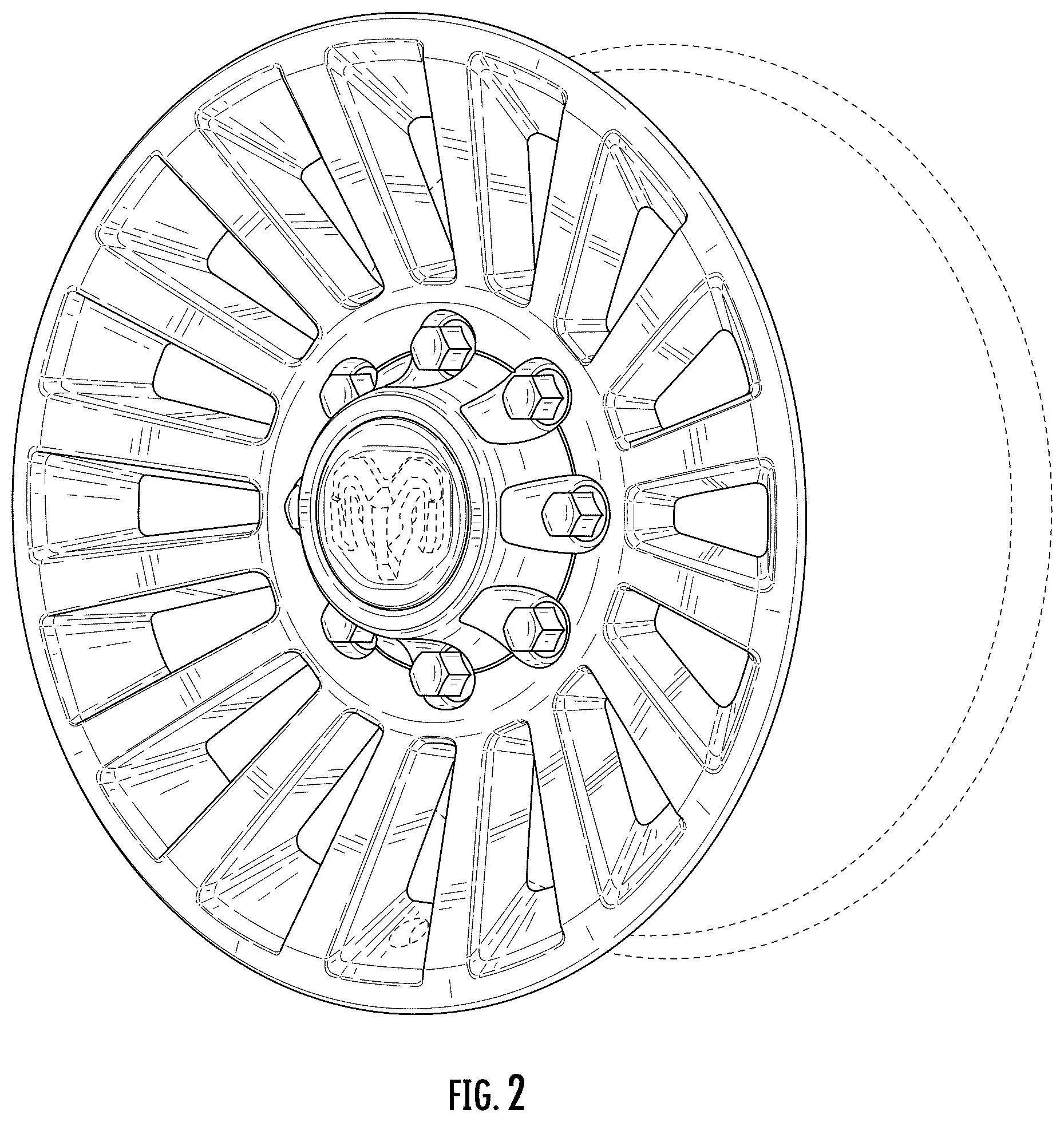 Patent USD1044666 Figure 2 – Vehicle wheel