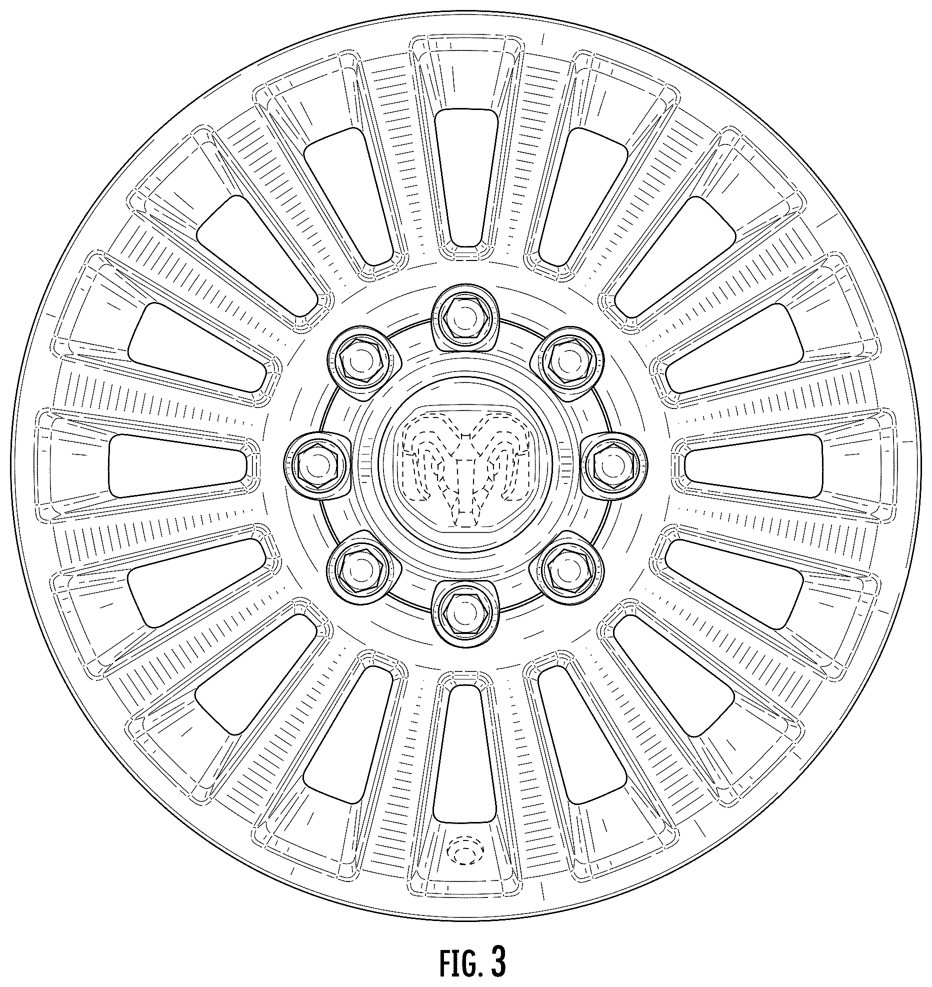 Patent USD1044666 Figure 3 – Vehicle wheel