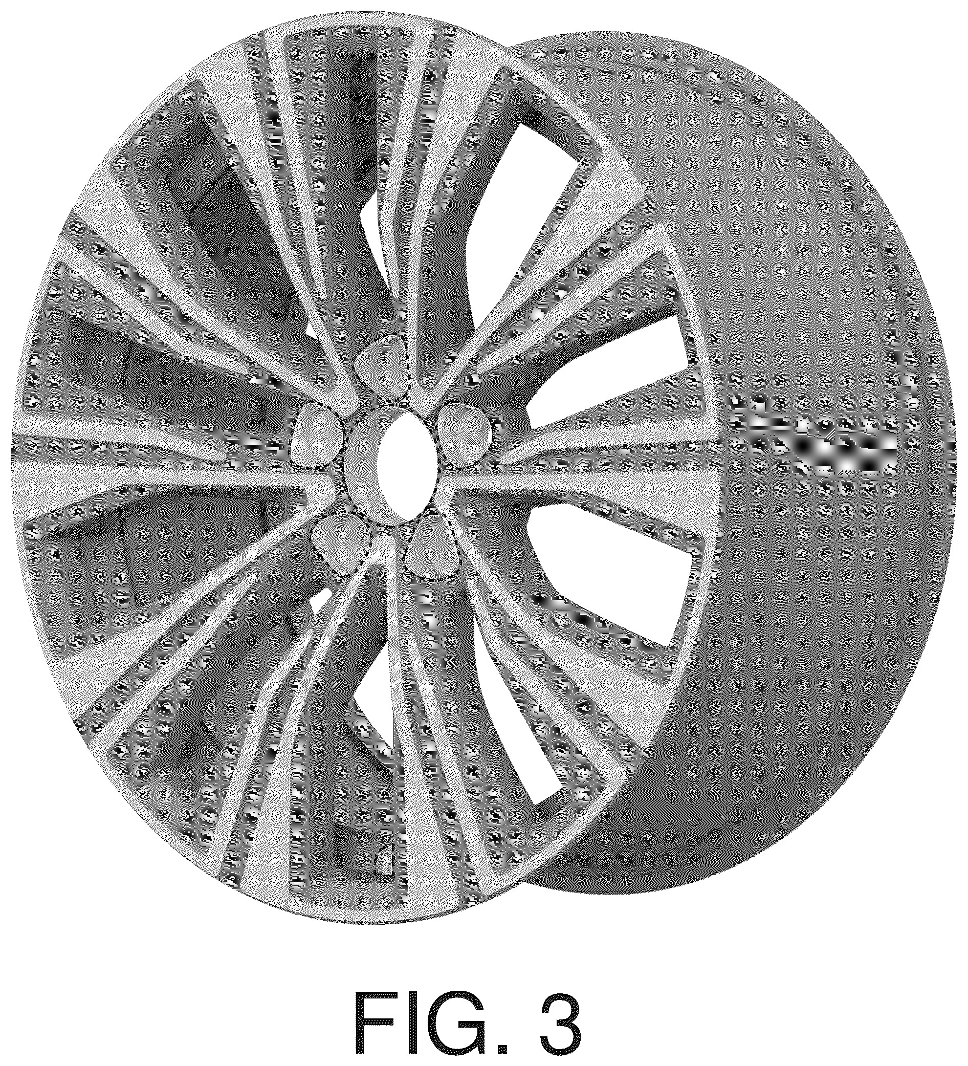 Patent USD1044669 Figure 3 – Vehicle rim