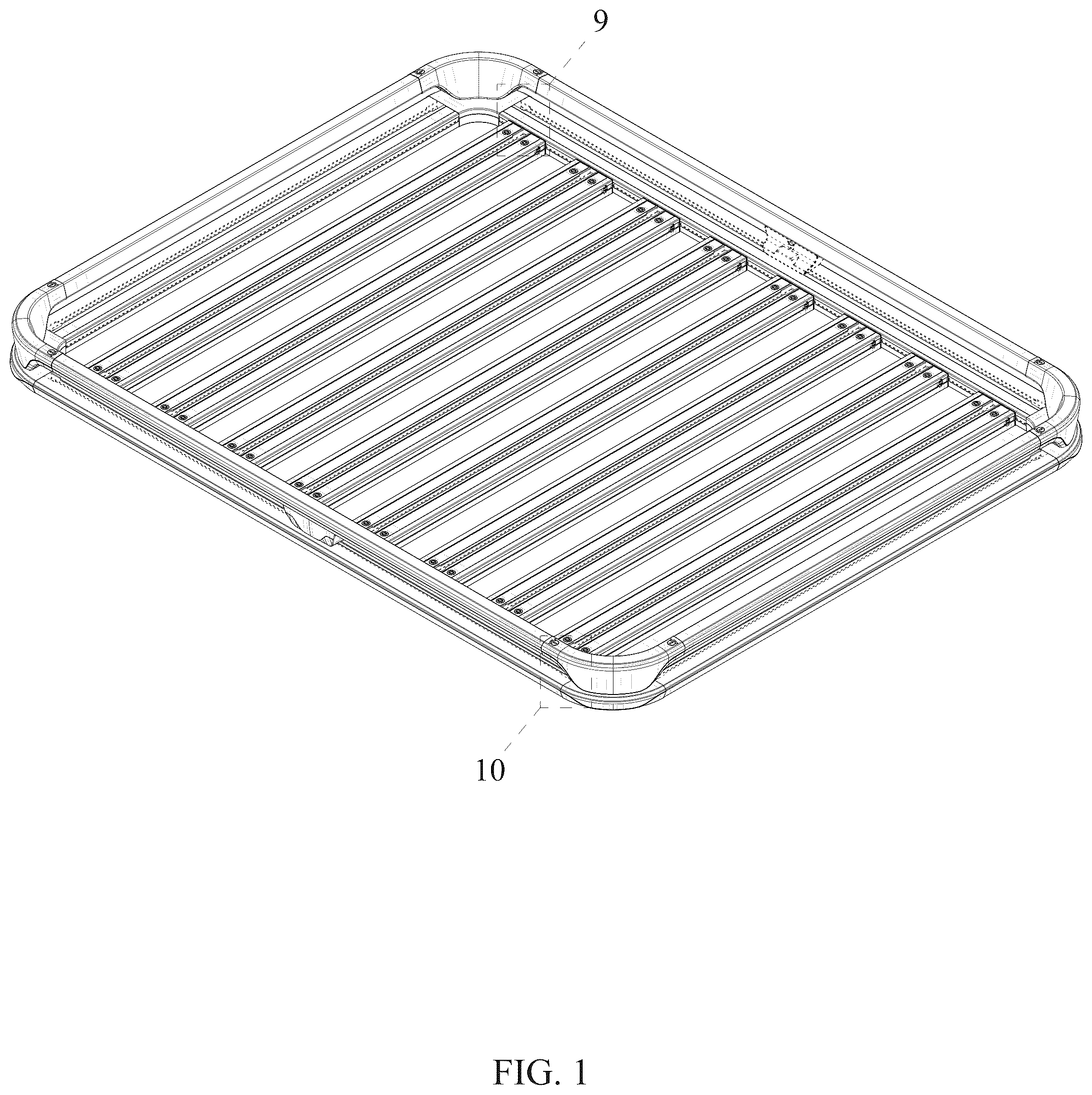 Patent USD1044681 Figure 1 – Roof cargo basket