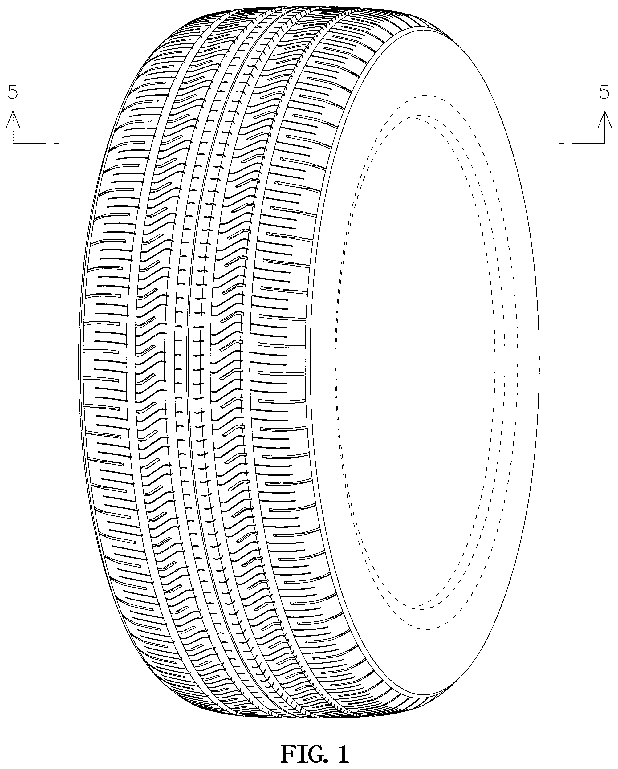 Patent USD1044689 Figure 1 – Tire