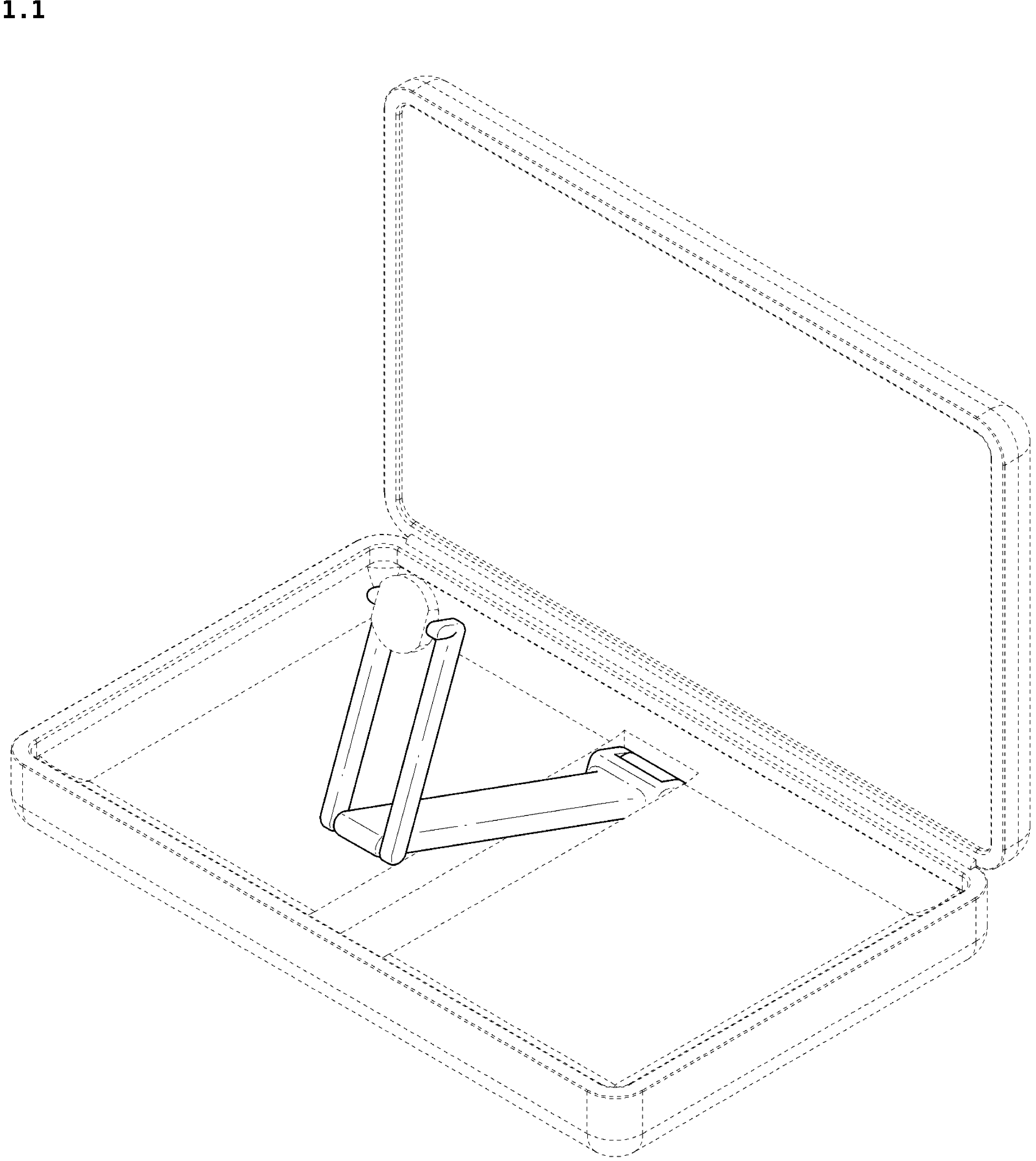 Patent USD1044775 Figure 1 – Supporting arm for television receiver