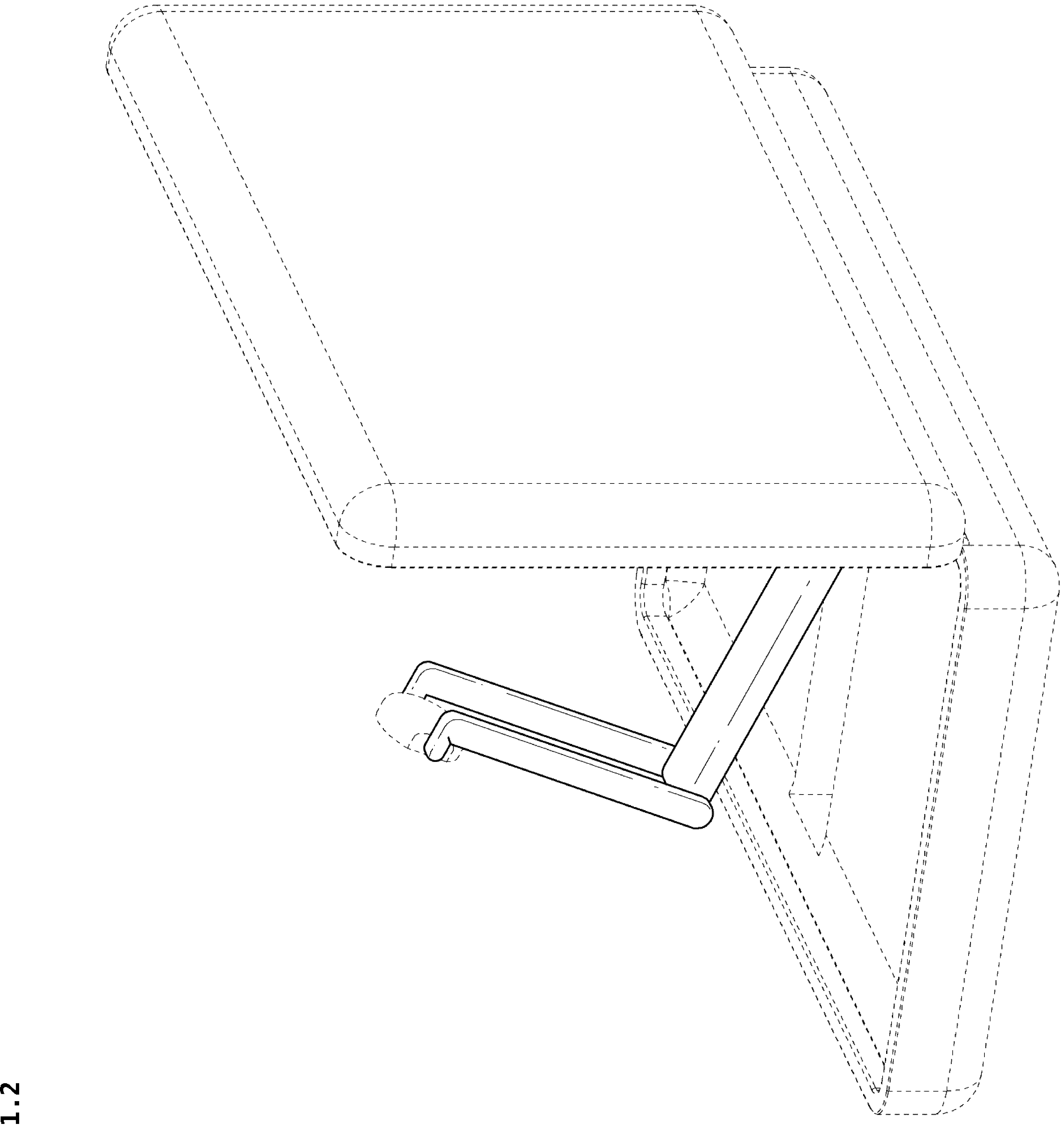 Patent USD1044775 Figure 2 – Supporting arm for television receiver