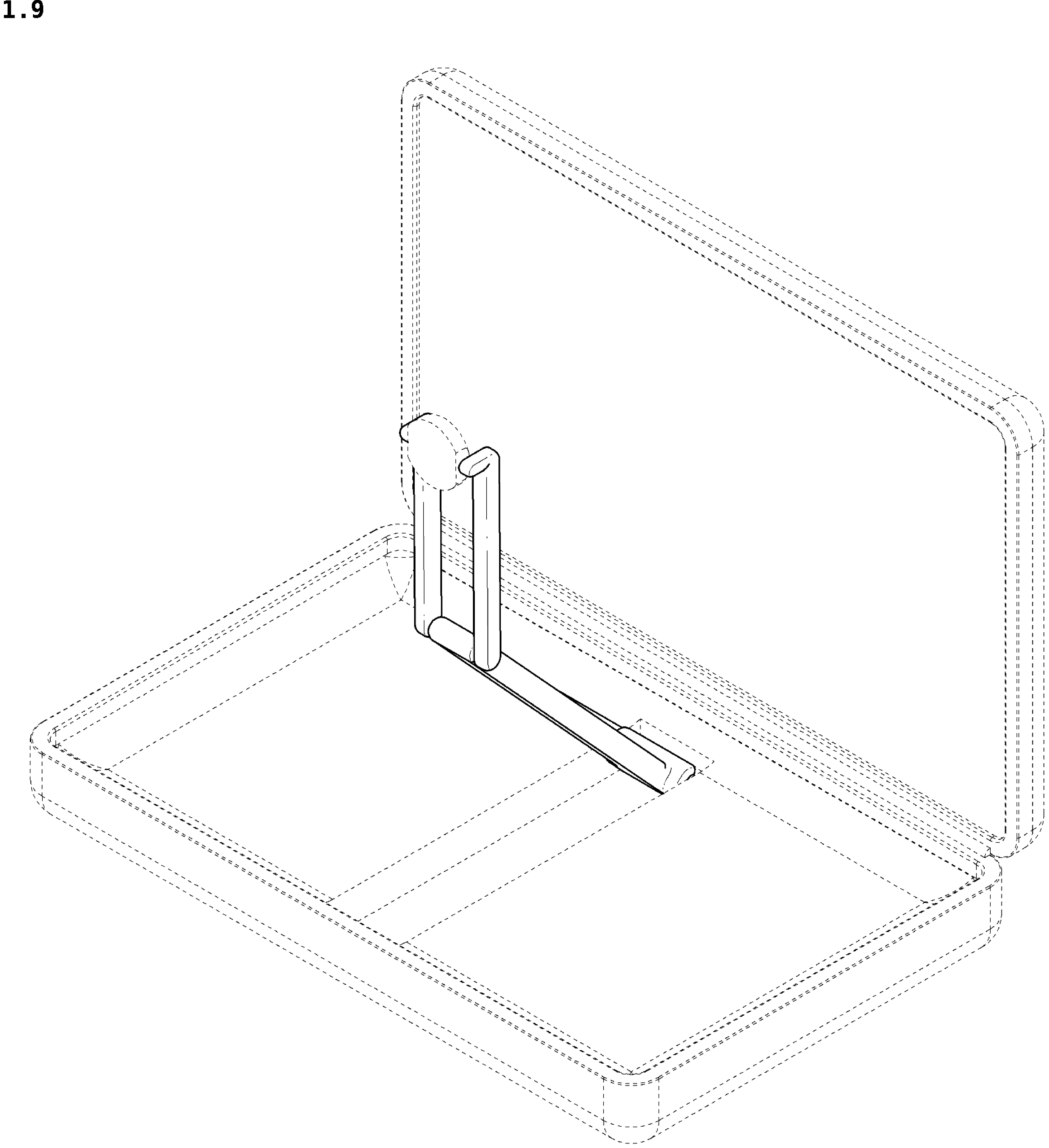 Patent USD1044775 Figure 9 – Supporting arm for television receiver