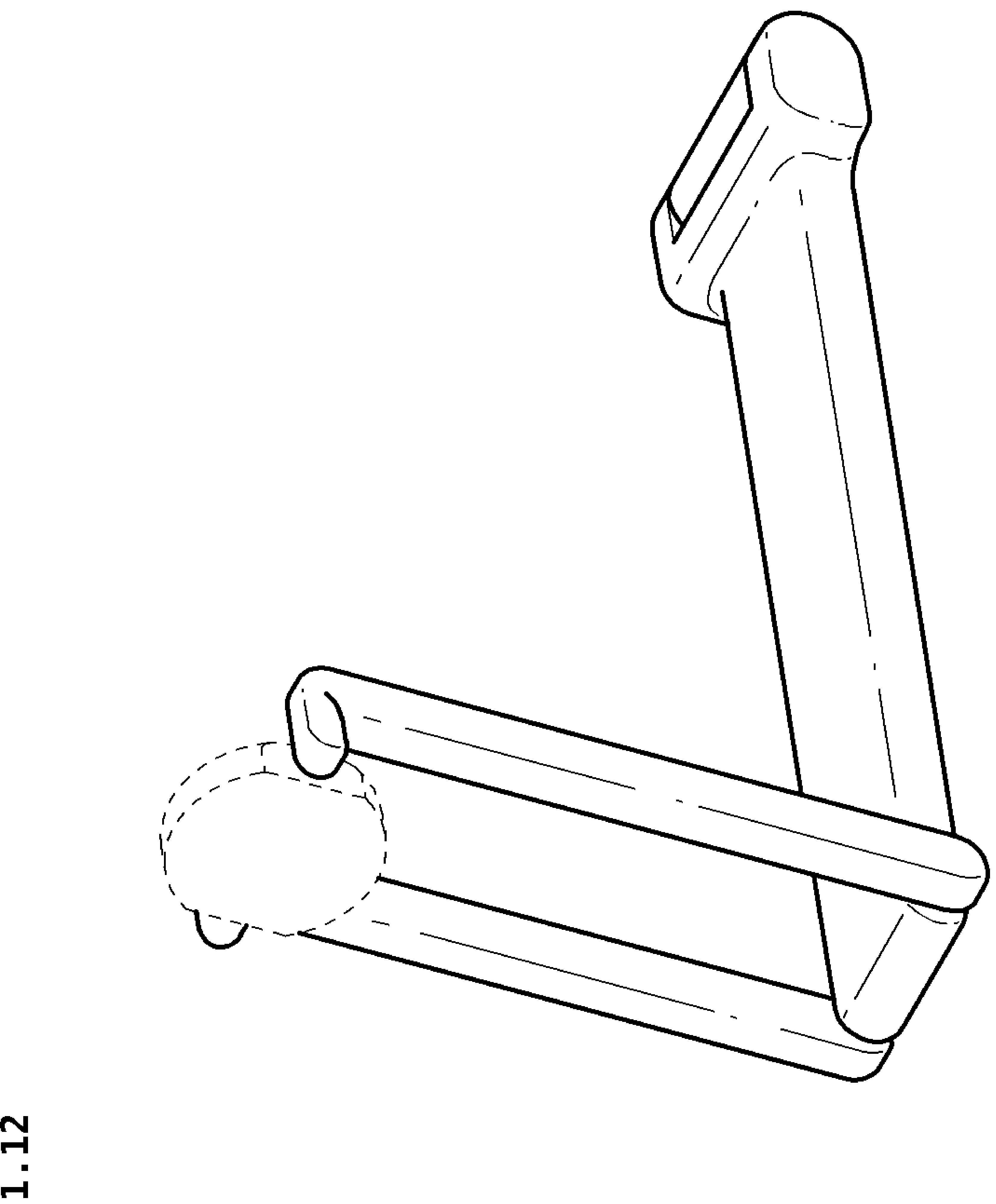 Patent USD1044775 Figure 12 – Supporting arm for television receiver