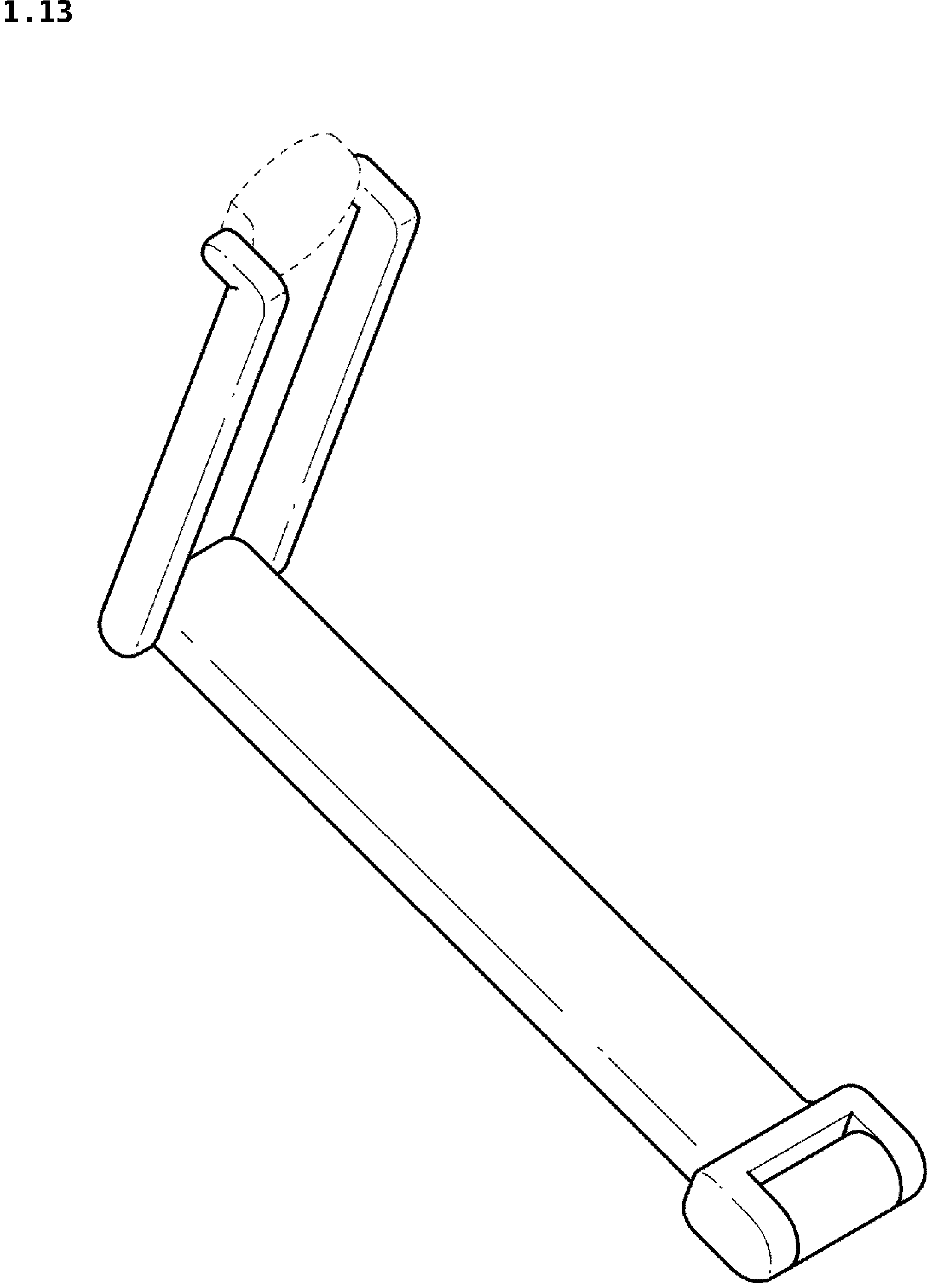 Patent USD1044775 Figure 13 – Supporting arm for television receiver