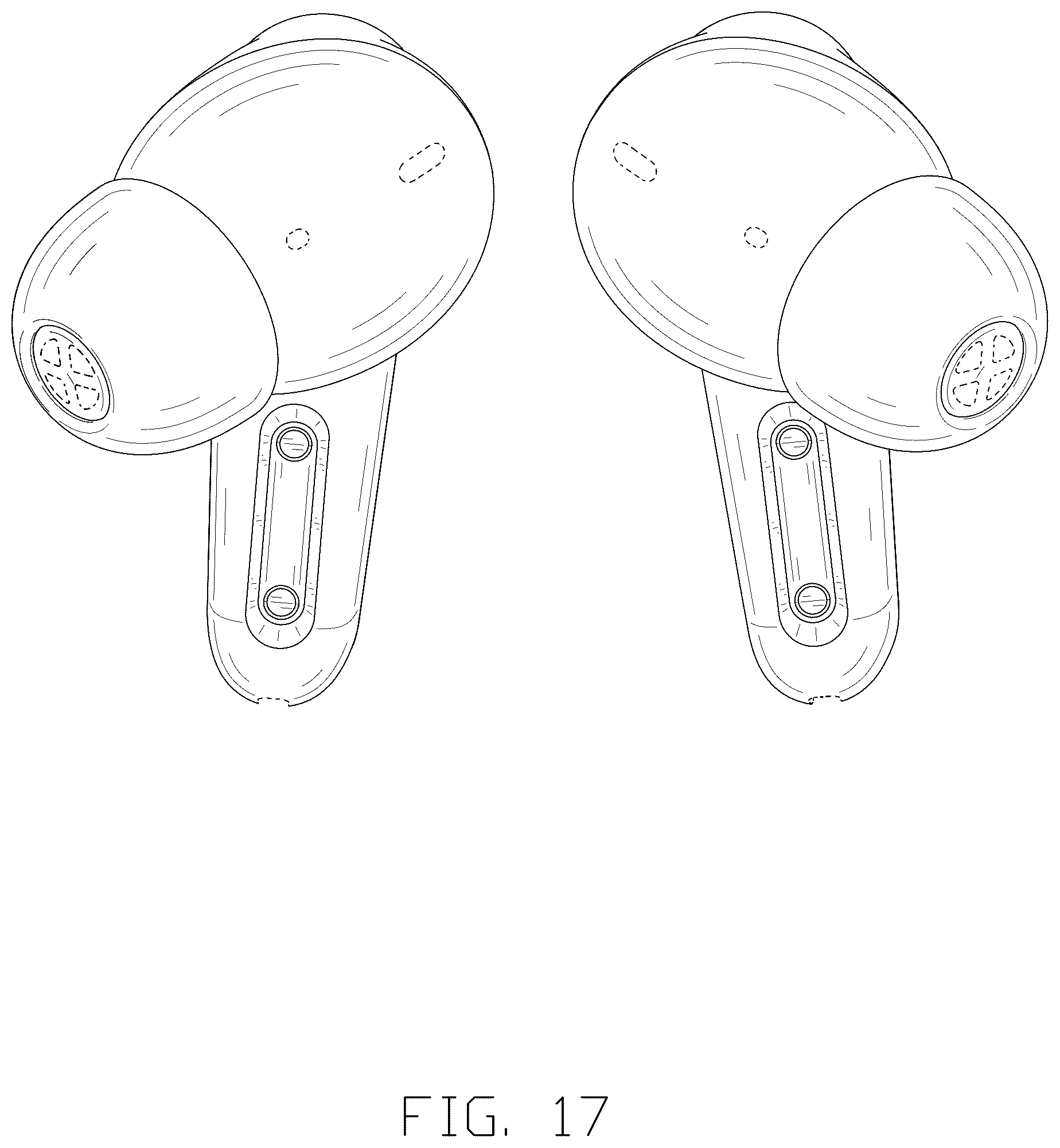 Patent USD1044777 Figure 17 – Pair of earphones