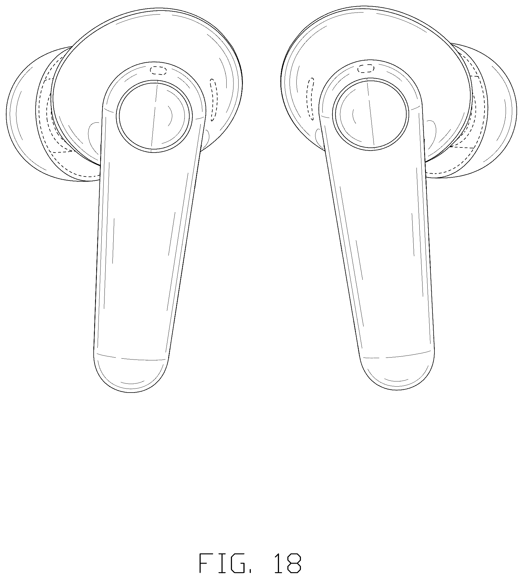 Patent USD1044777 Figure 18 – Pair of earphones