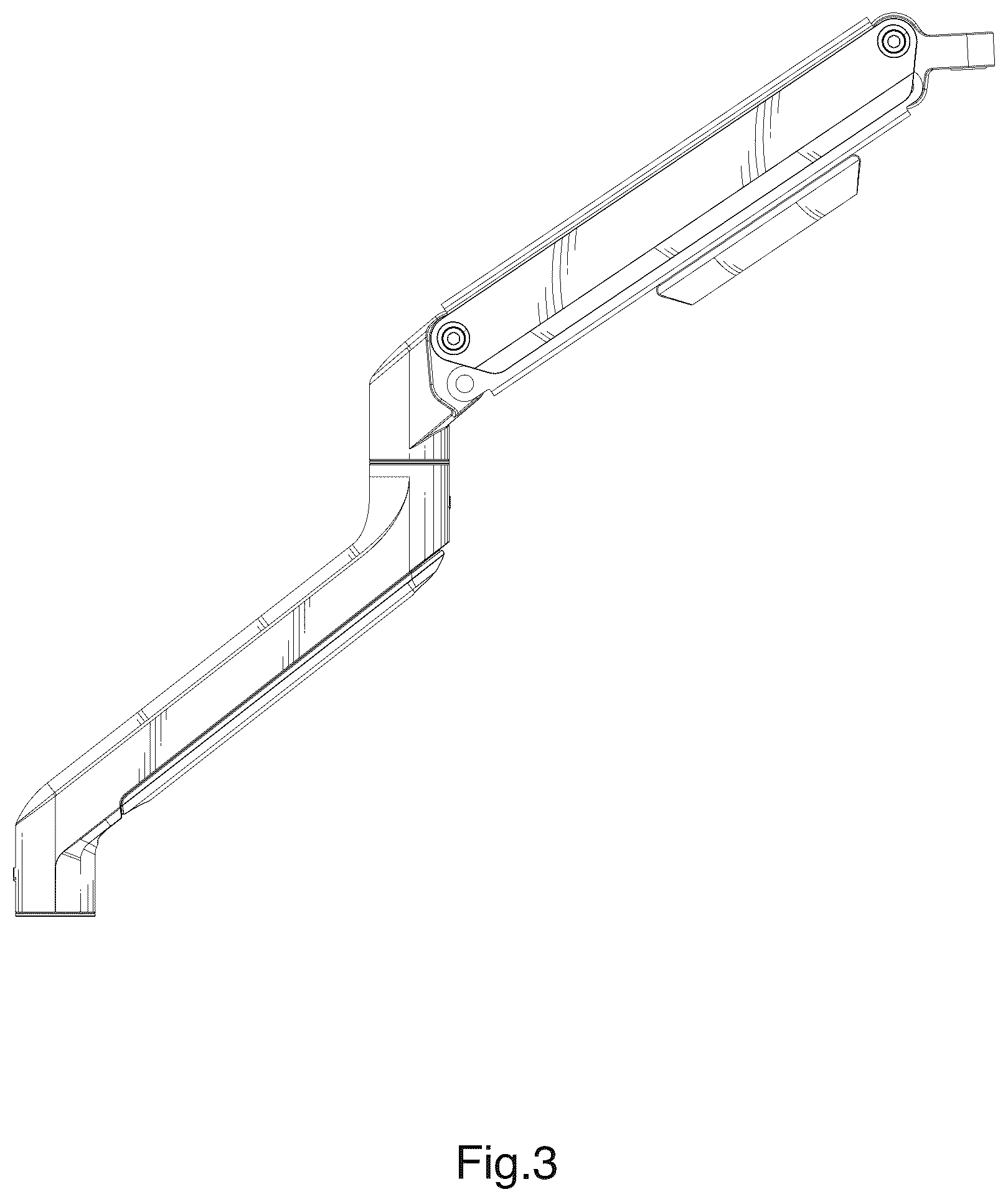 Patent USD1044821 Figure 3 – Monitor arm