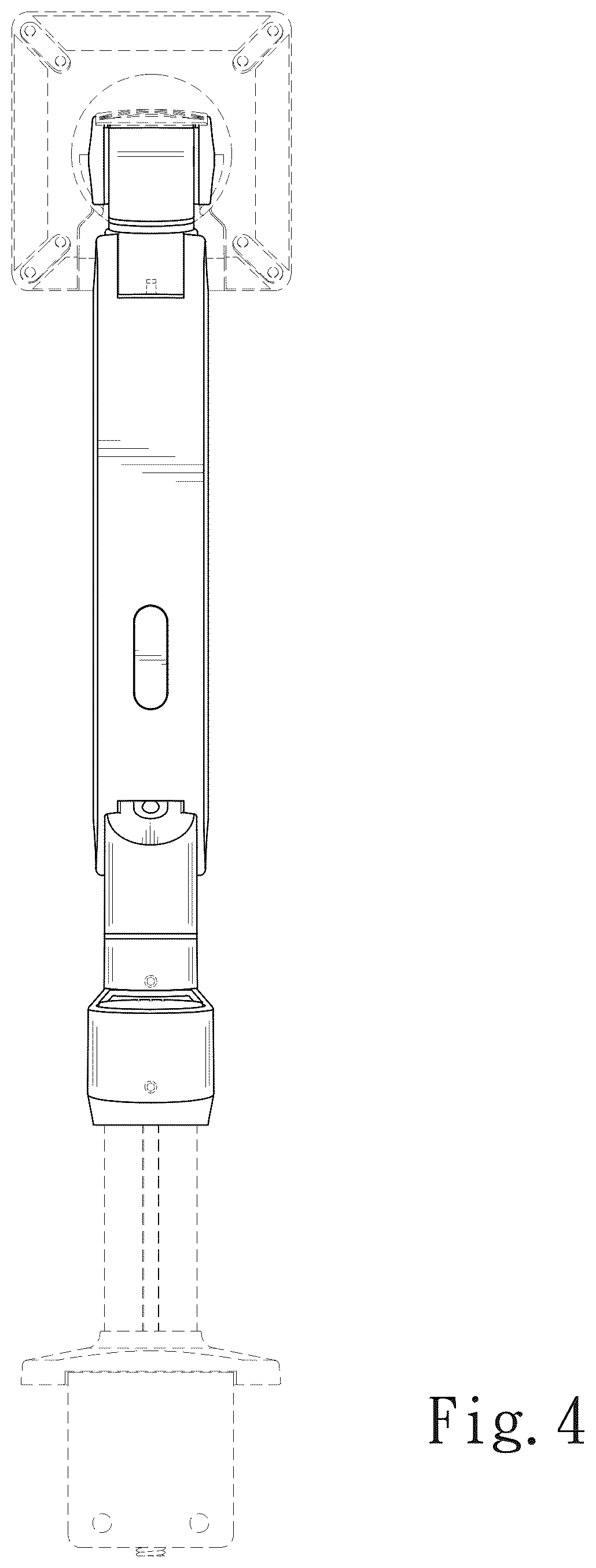 Patent USD1044822 Figure 4 – Monitor arm