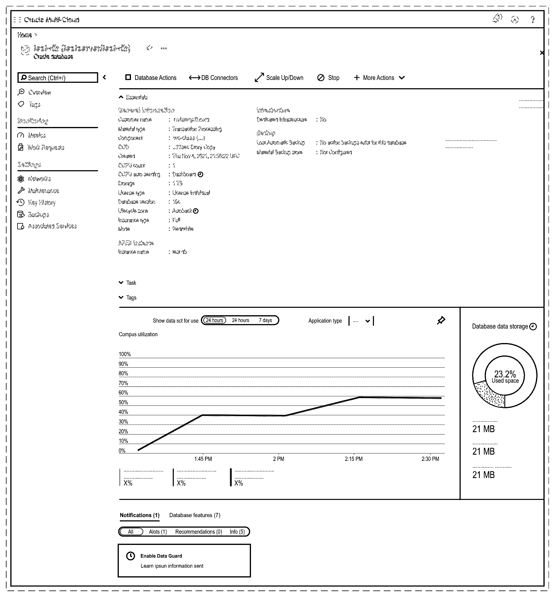 Patent USD1044837 Figure 1 – Display screen or portion thereof with graphical user interface for monitoring database activities