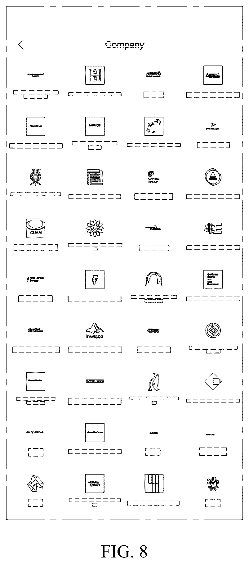 Patent USD1044848 Figure 8 – Display screen or portion thereof with animated graphical user interface for displaying fund information