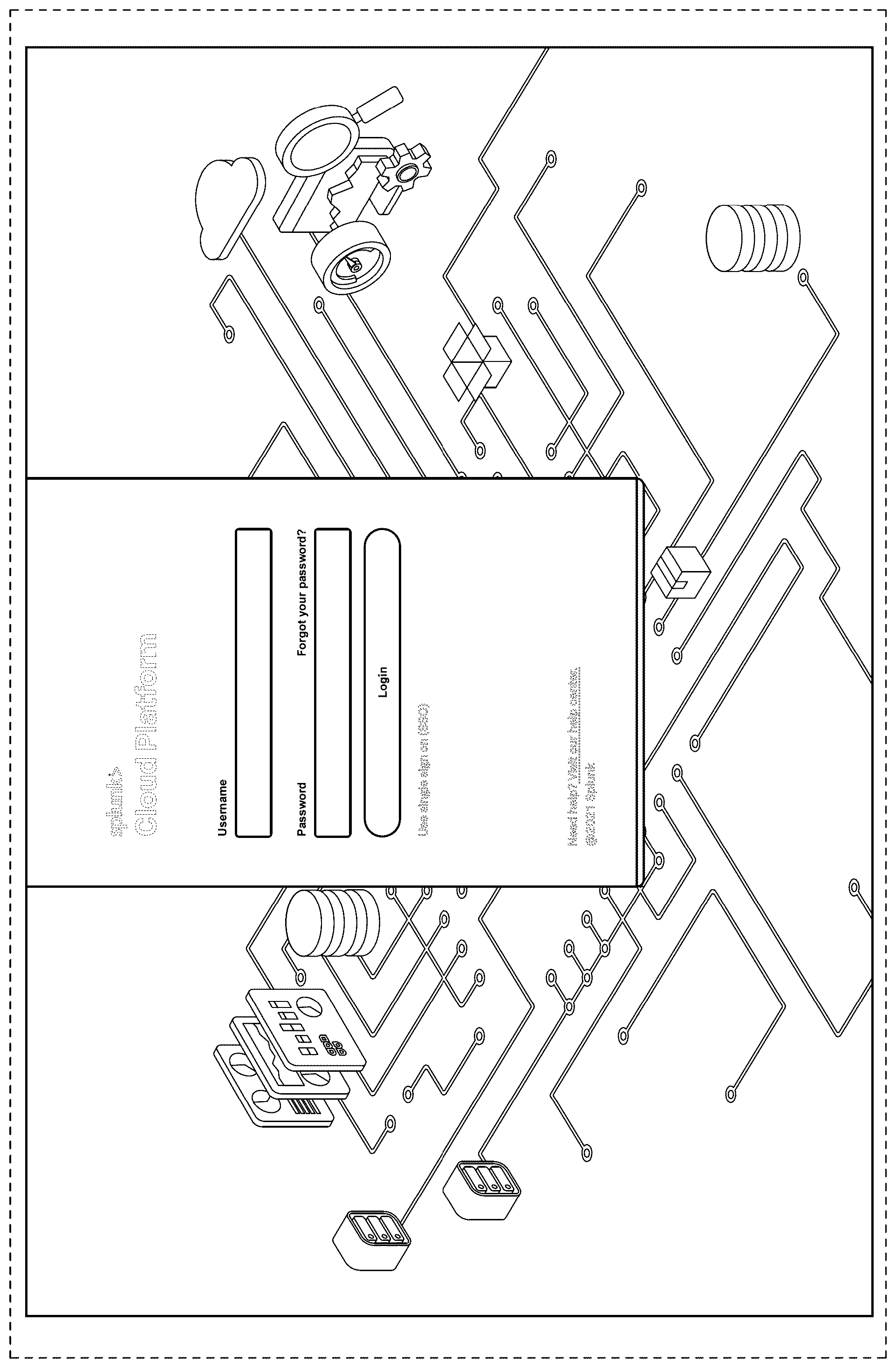Patent USD1044856 Figure 1 – Display screen or portion thereof with a graphical user interface for an application login page
