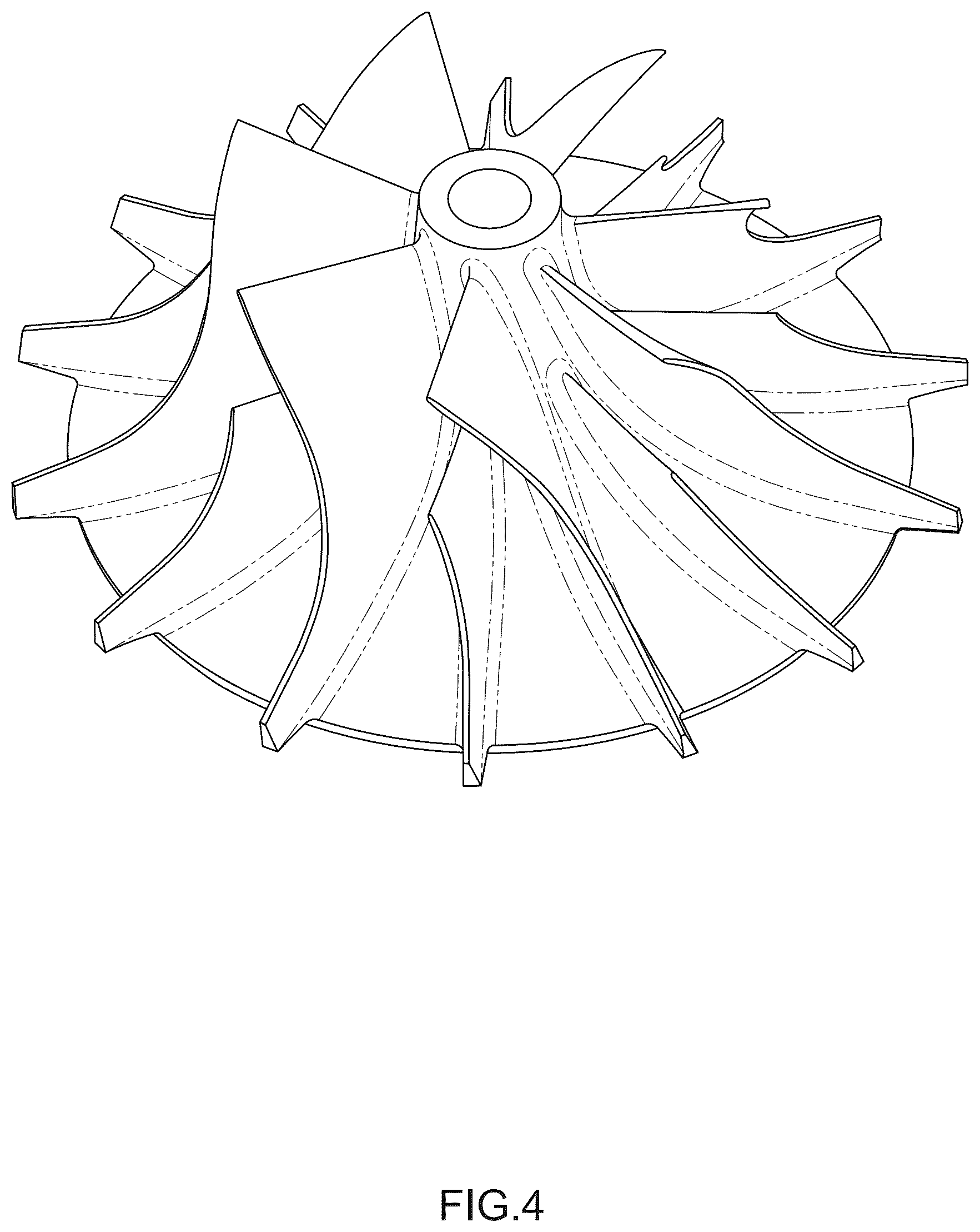 Patent USD1044870 Figure 4 – Compressor wheel