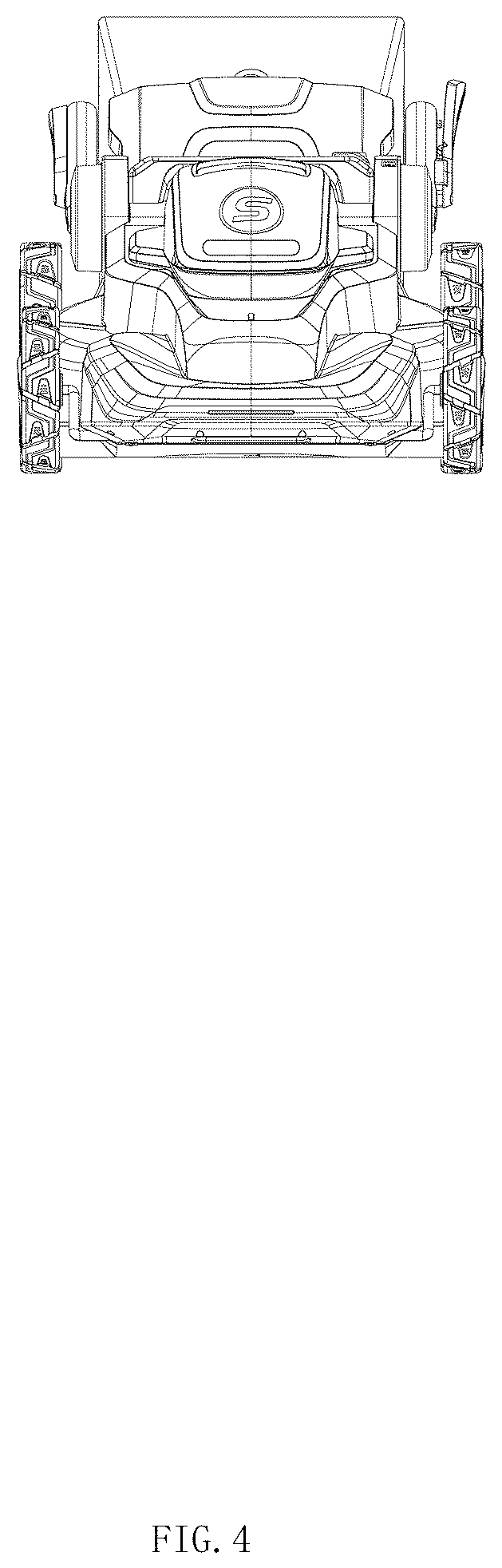 Patent USD1044878 Figure 4 – Lawn mower