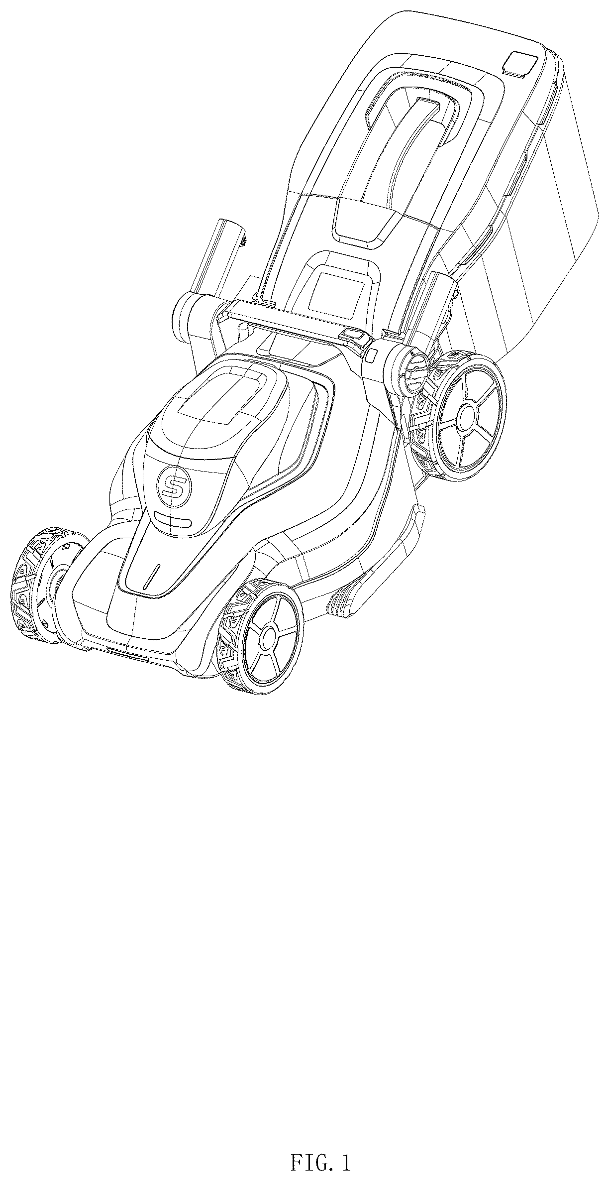 Patent USD1044879 Figure 1 – Lawn mower