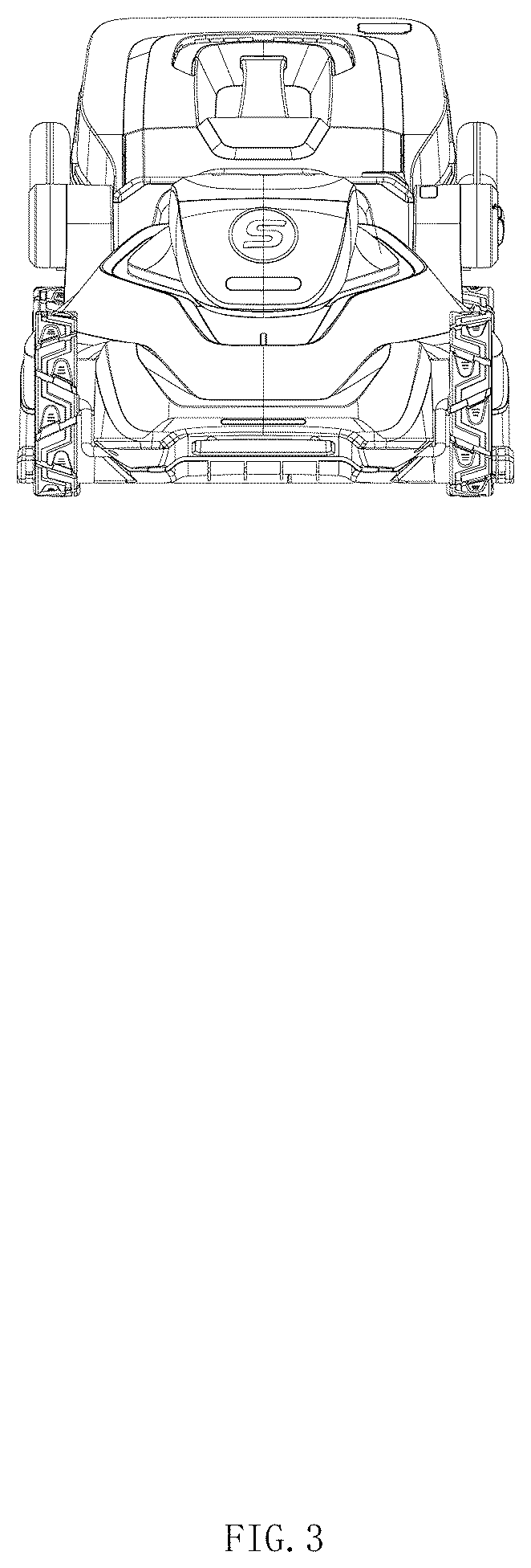 Patent USD1044879 Figure 3 – Lawn mower