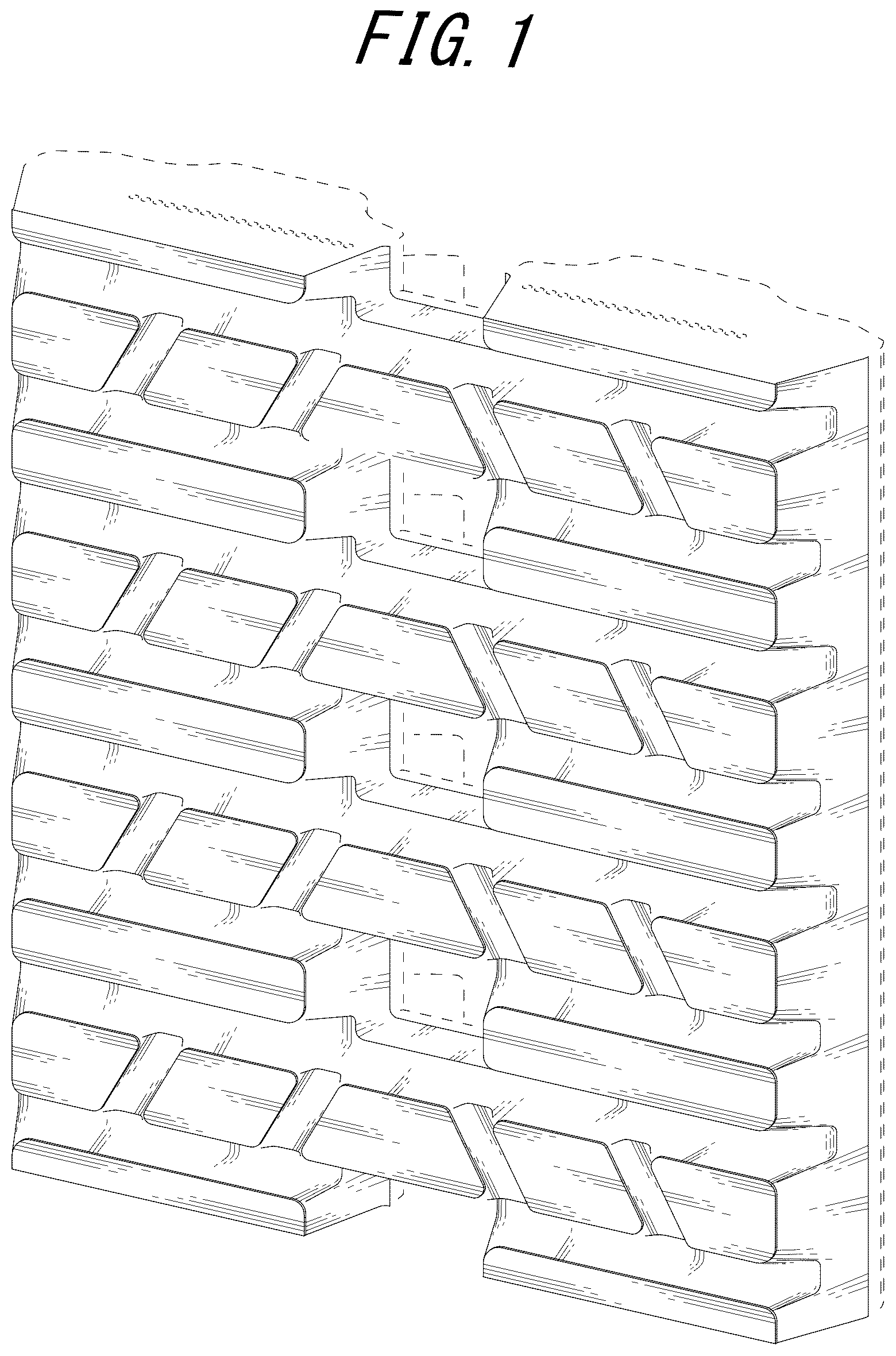 Patent USD1044883 Figure 1 – Rubber crawler