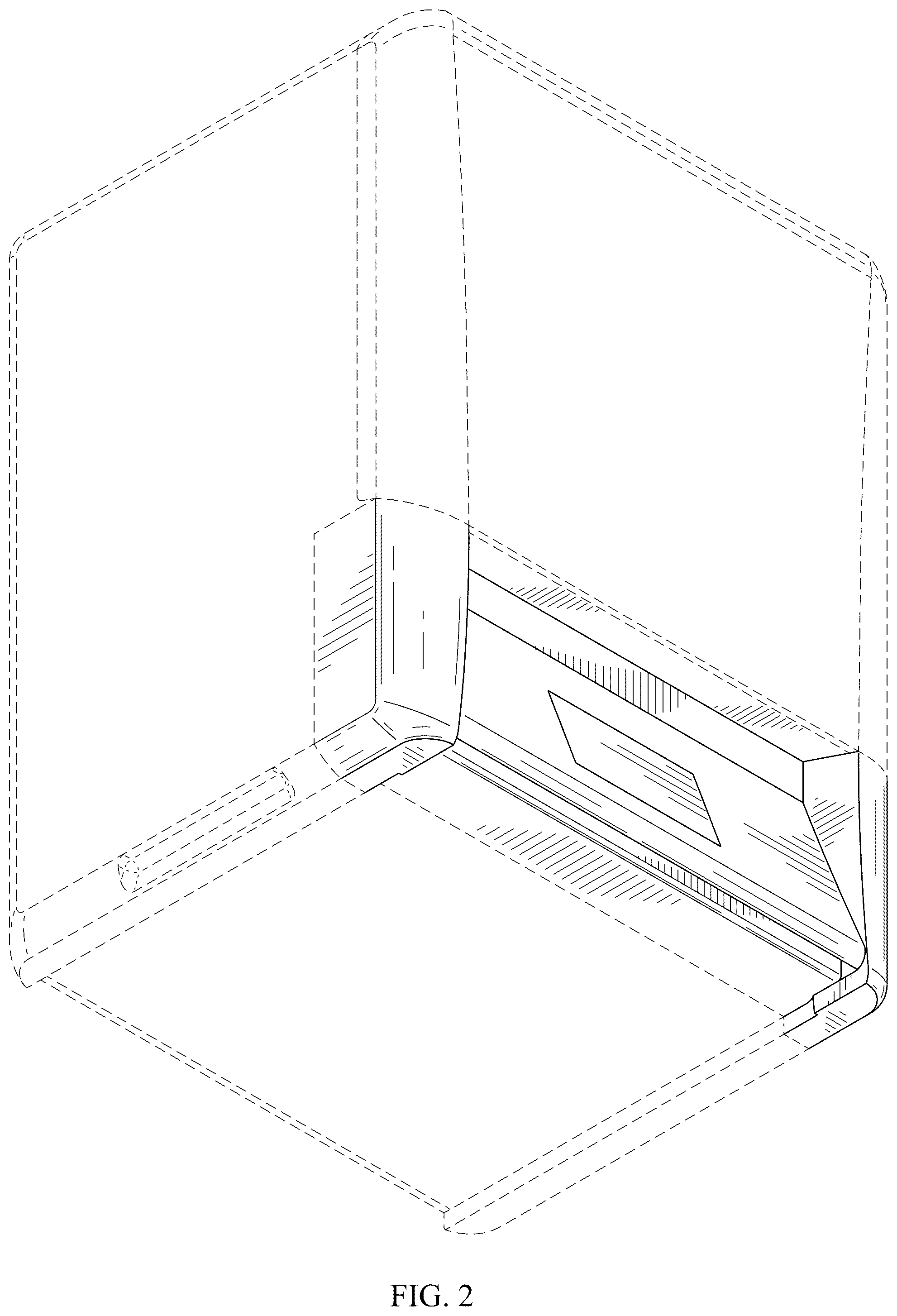 Patent USD1044890 Figure 2 – Inclined control panel for a three-dimensional printer