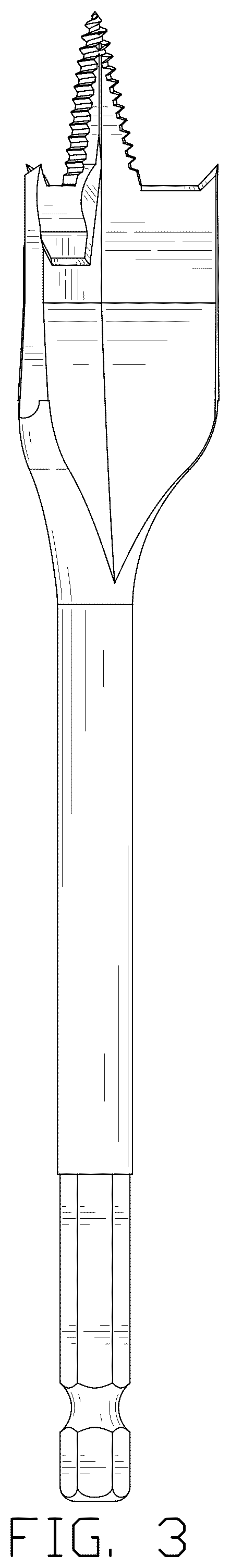 Patent USD1044893 Figure 3 – Spade drill bit