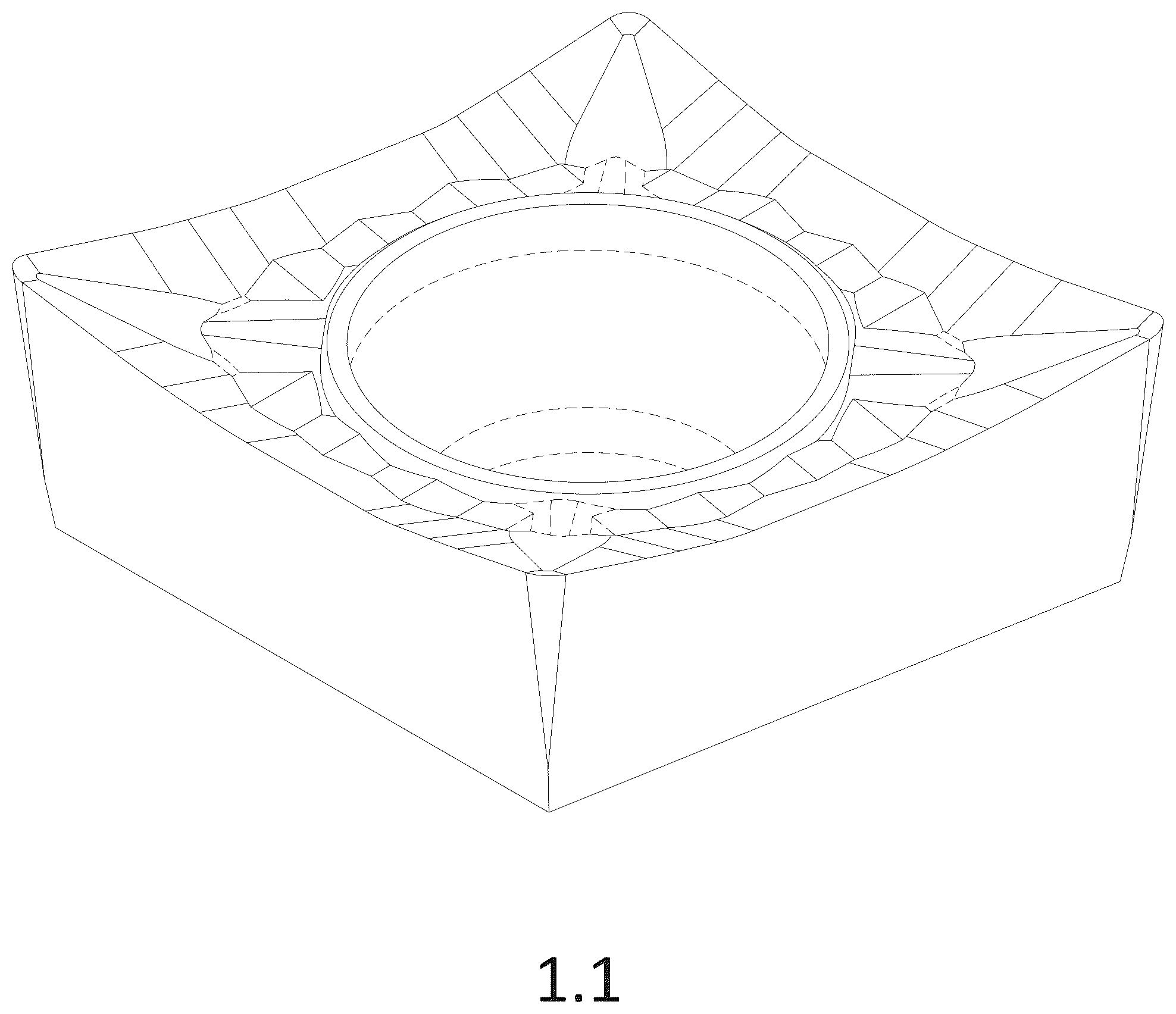 Patent USD1044897 — Cutting insert for machine tools for metalworking — Figure 1