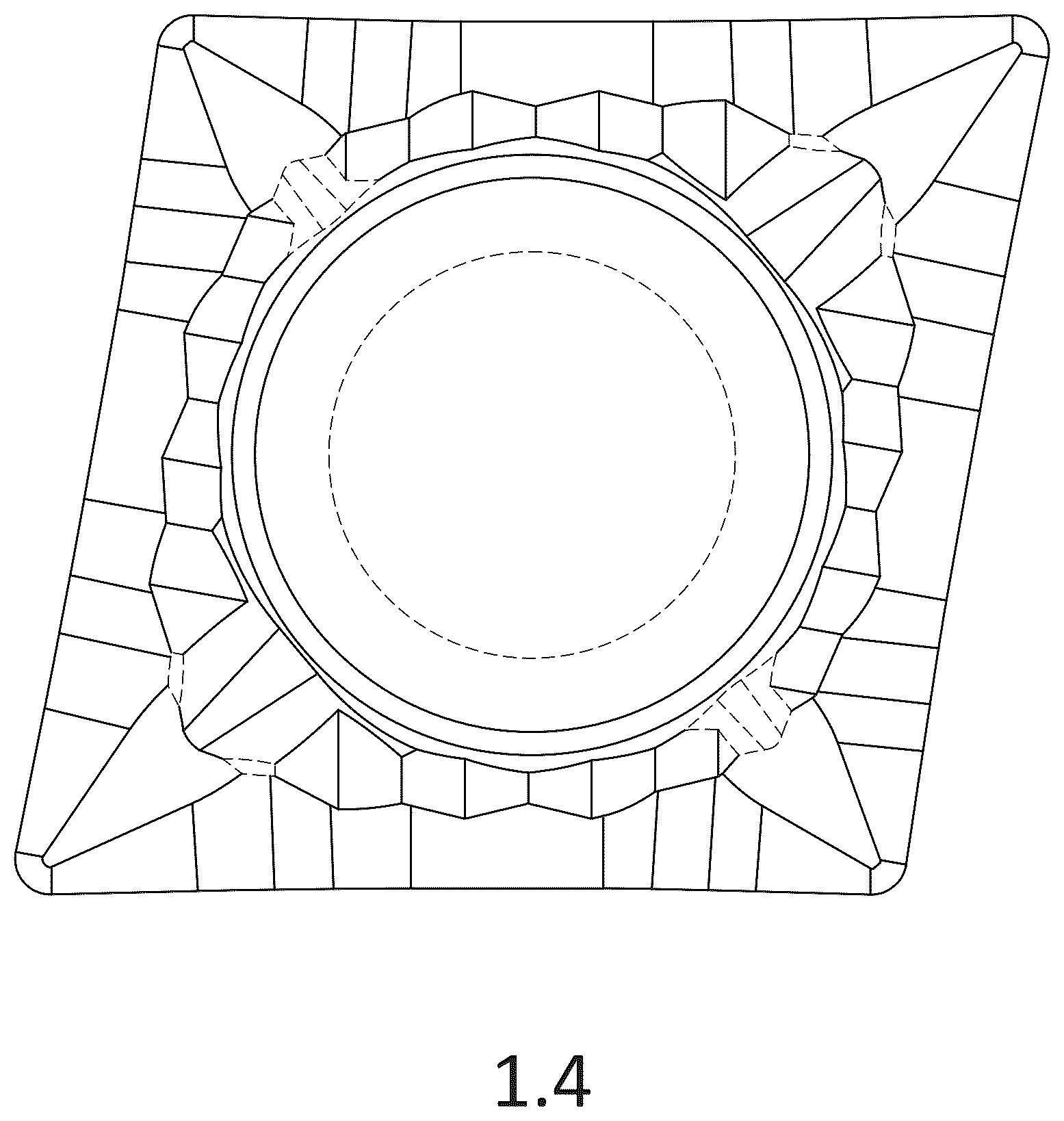 Patent USD1044897 Figure 4 – Cutting insert for machine tools for metalworking