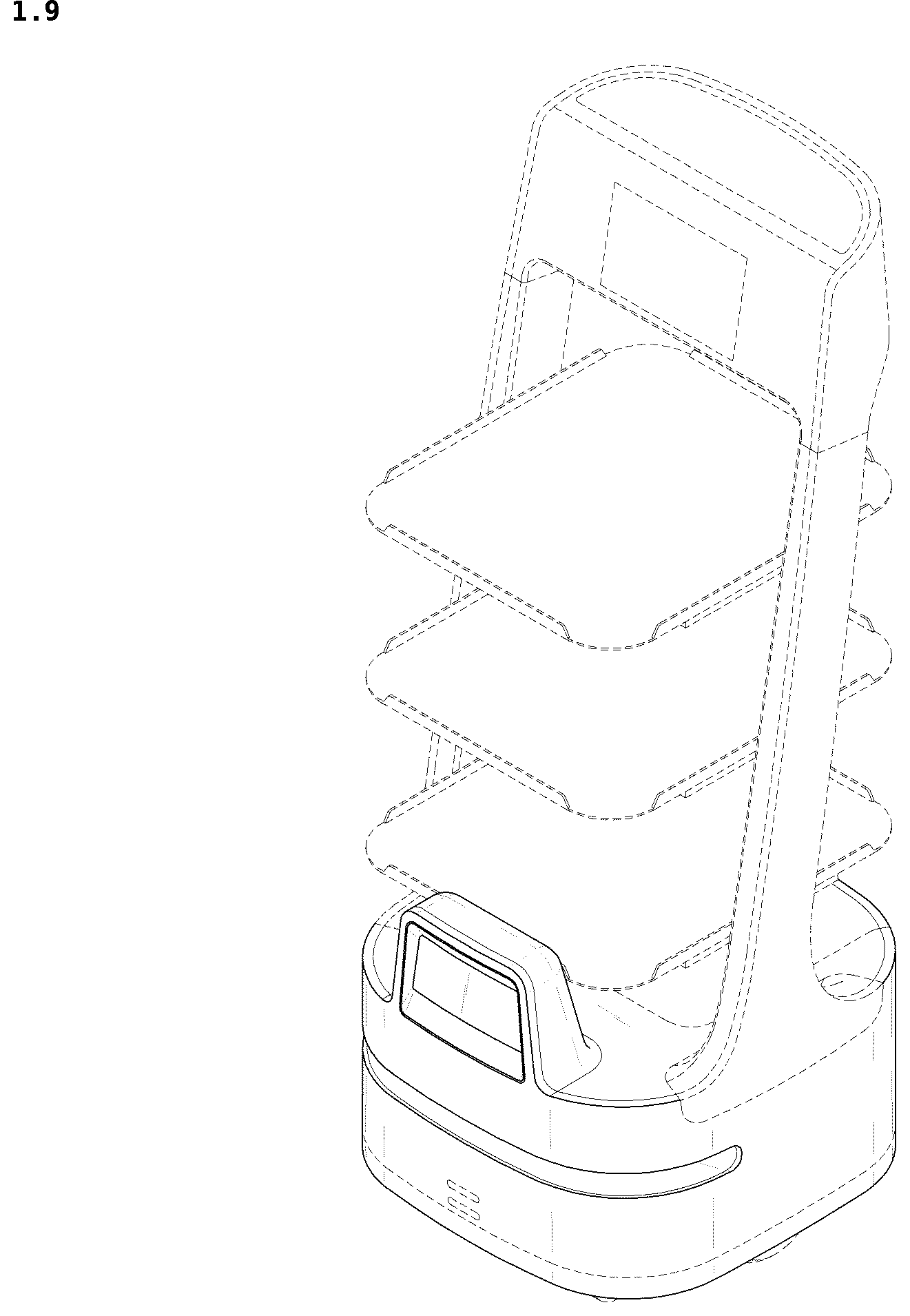Patent USD1044901 Figure 9 – Driving device for delivery robot