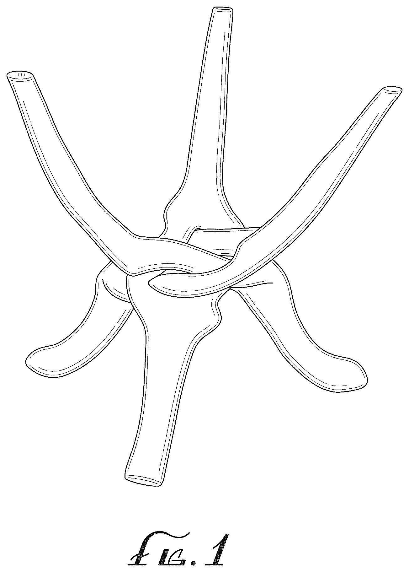 Patent USD1044913 Figure 1 – Intertwined tripod stand