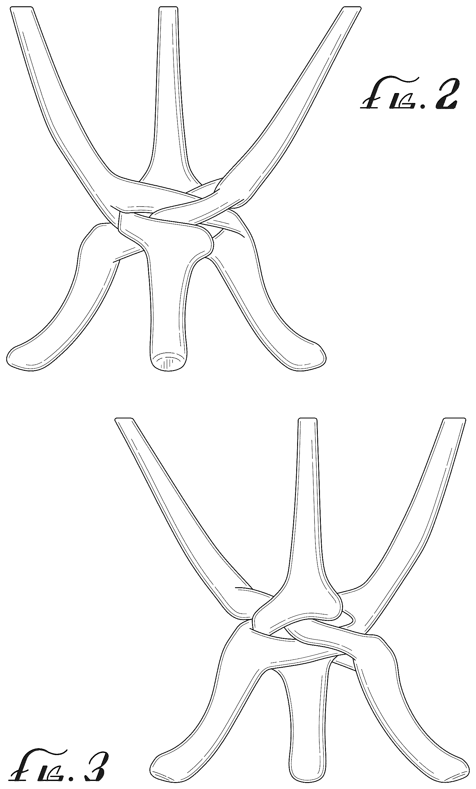 Patent USD1044913 Figure 2 – Intertwined tripod stand
