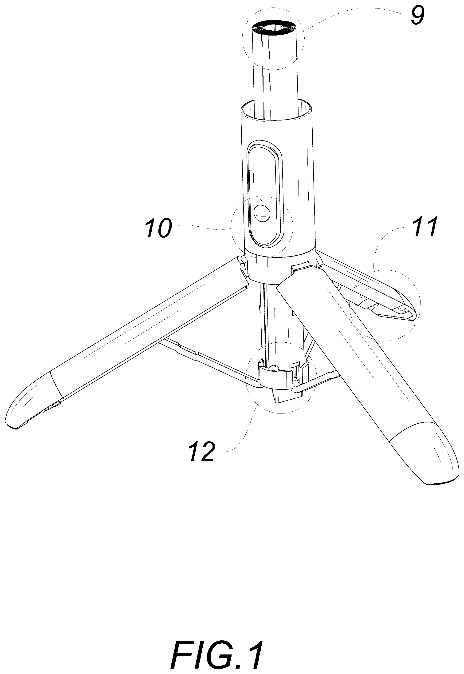 Patent USD1044914 Figure 1 – Phone tripod