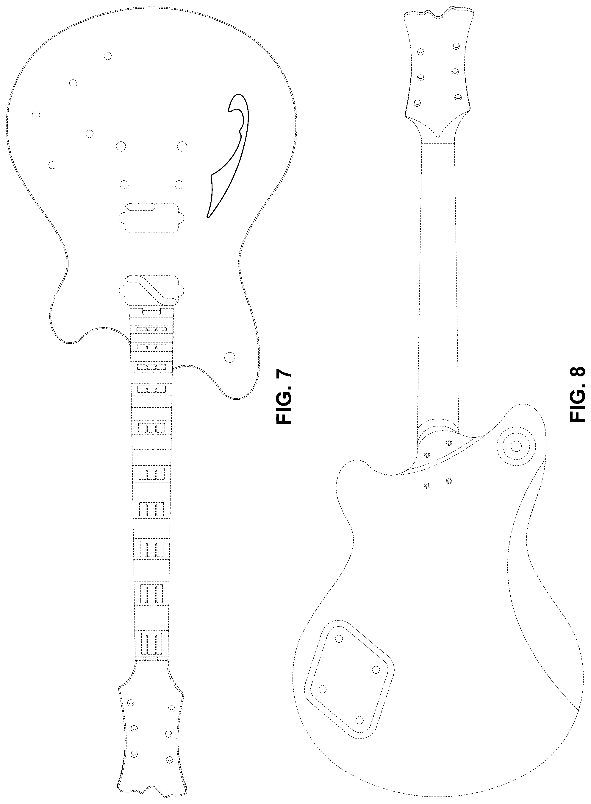 Patent USD1044922 Figure 5 – Soundhole for semi-acoustic electric guitar