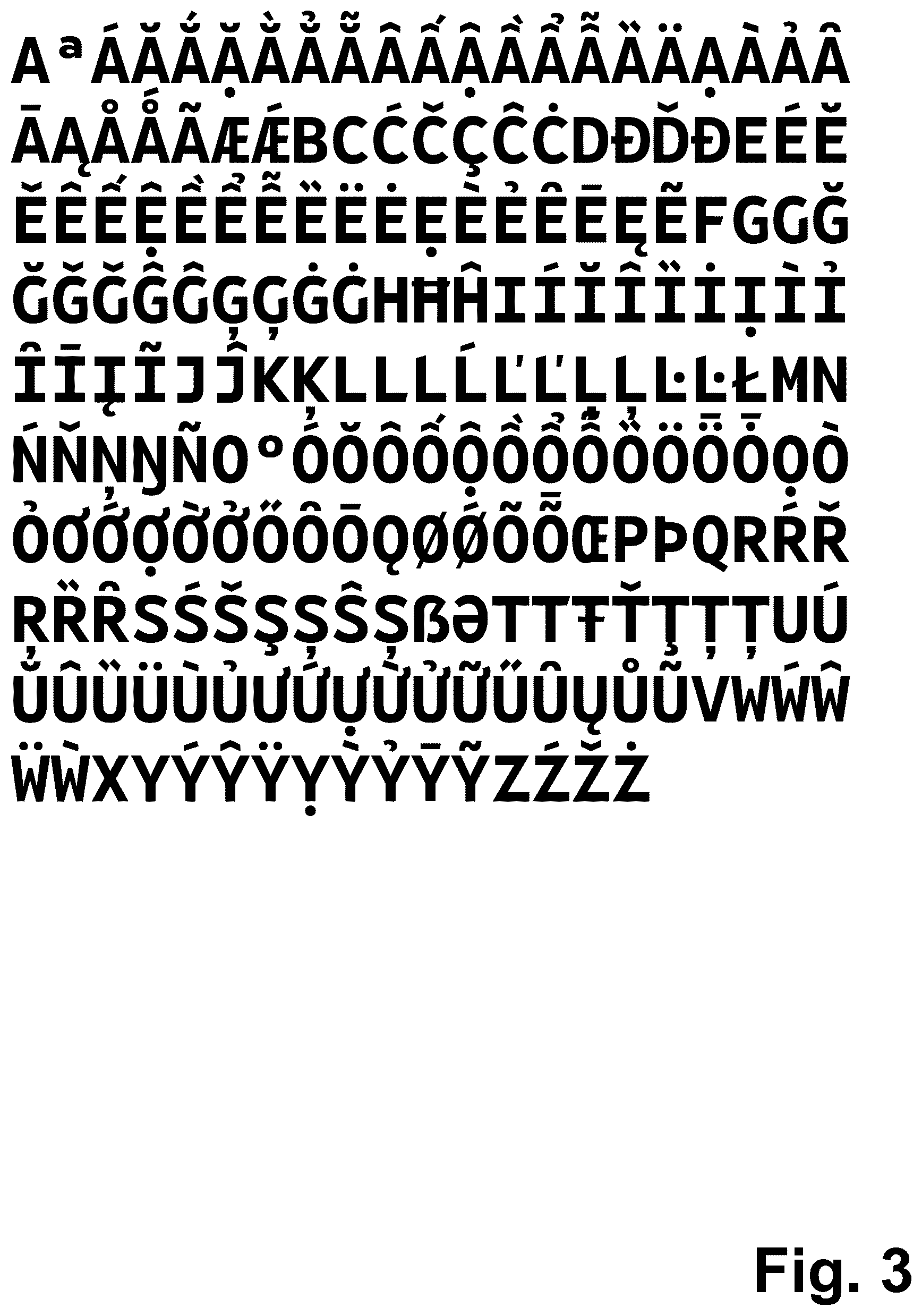 Patent USD1044927 Figure 3 – Type font