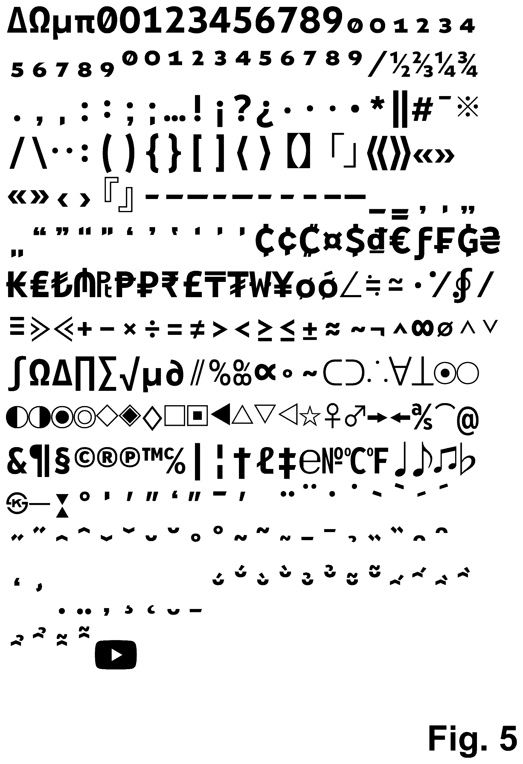 Patent USD1044927 Figure 5 – Type font