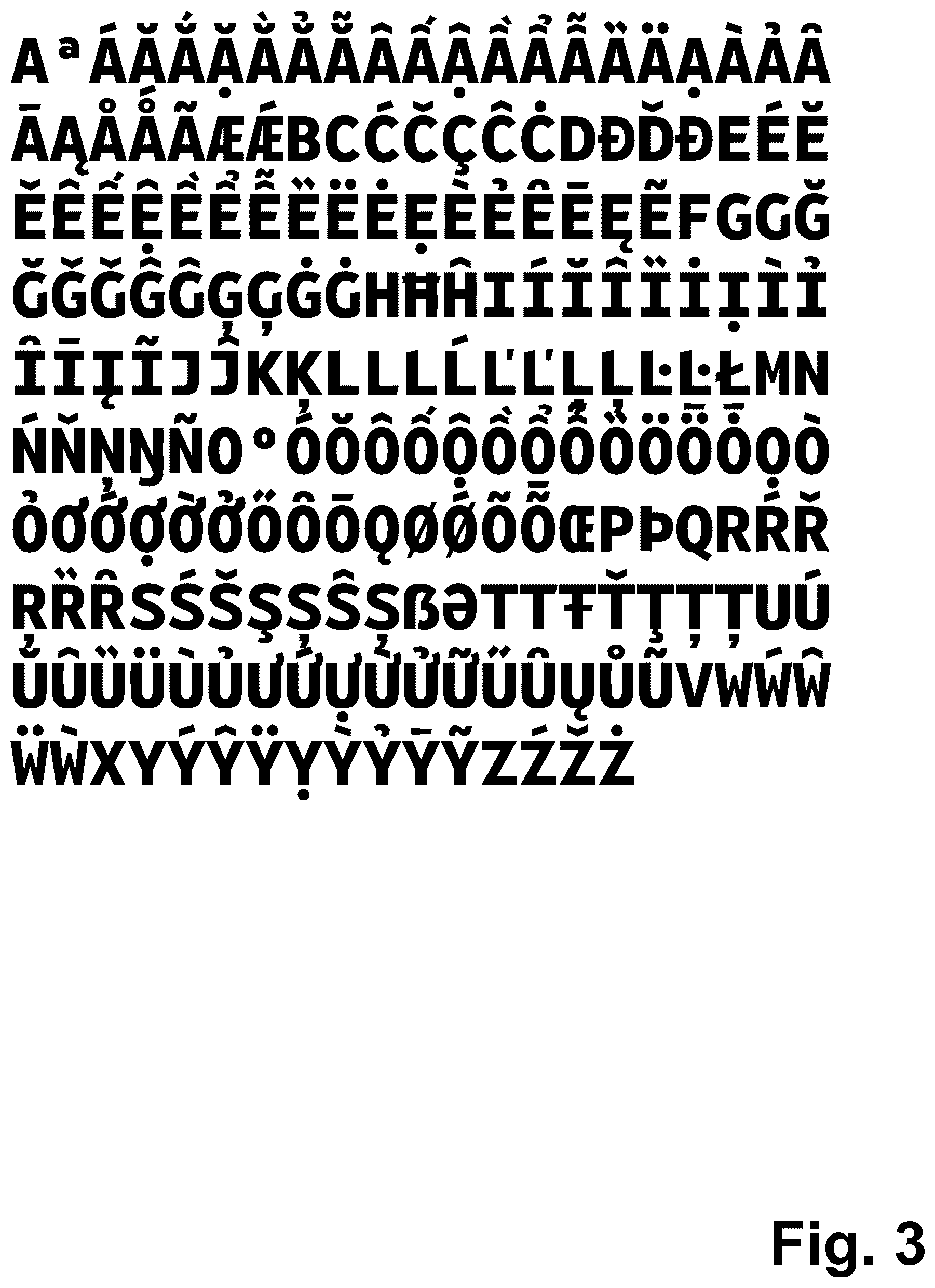 Patent USD1044928 Figure 3 – Type font