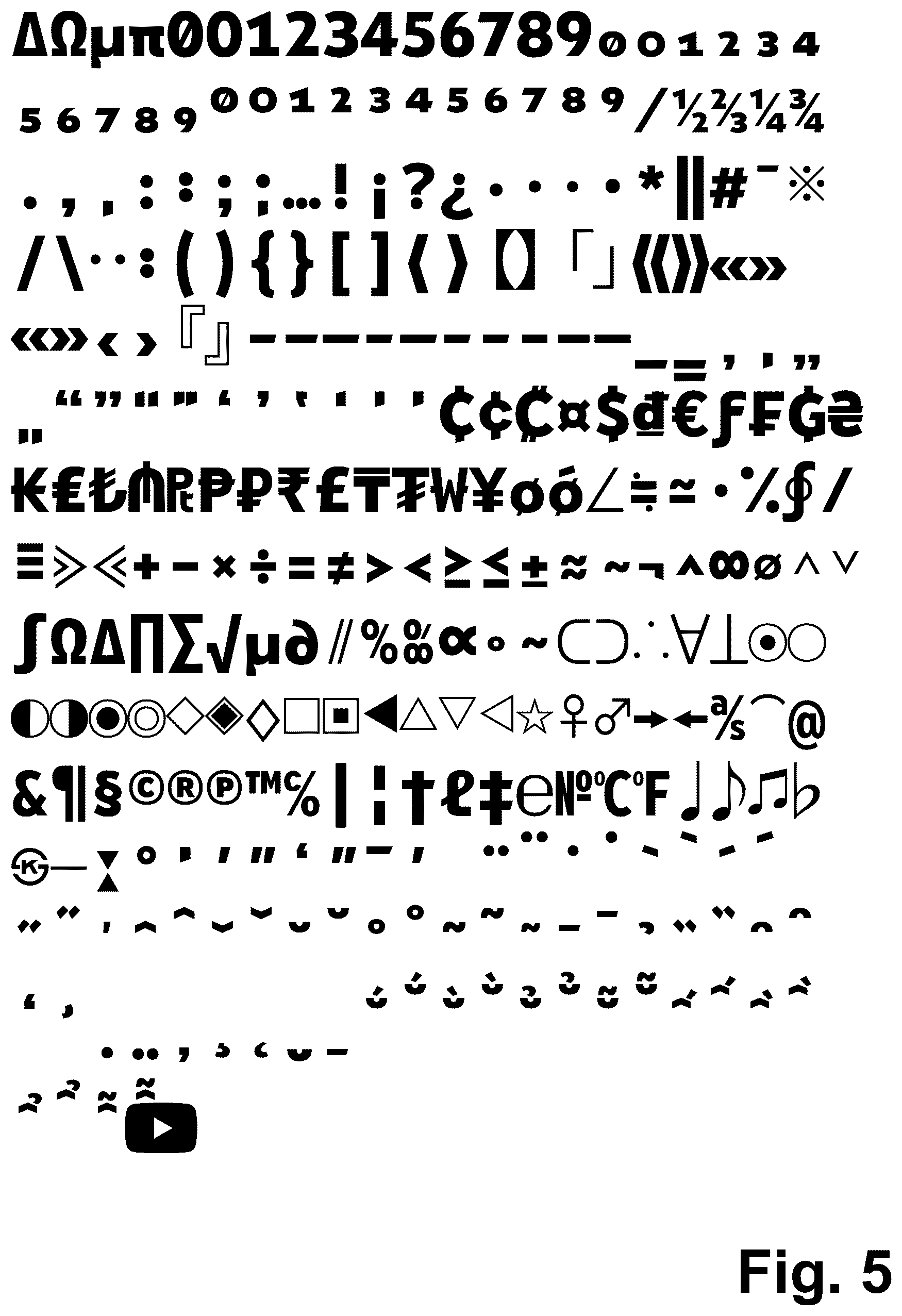 Patent USD1044928 Figure 5 – Type font