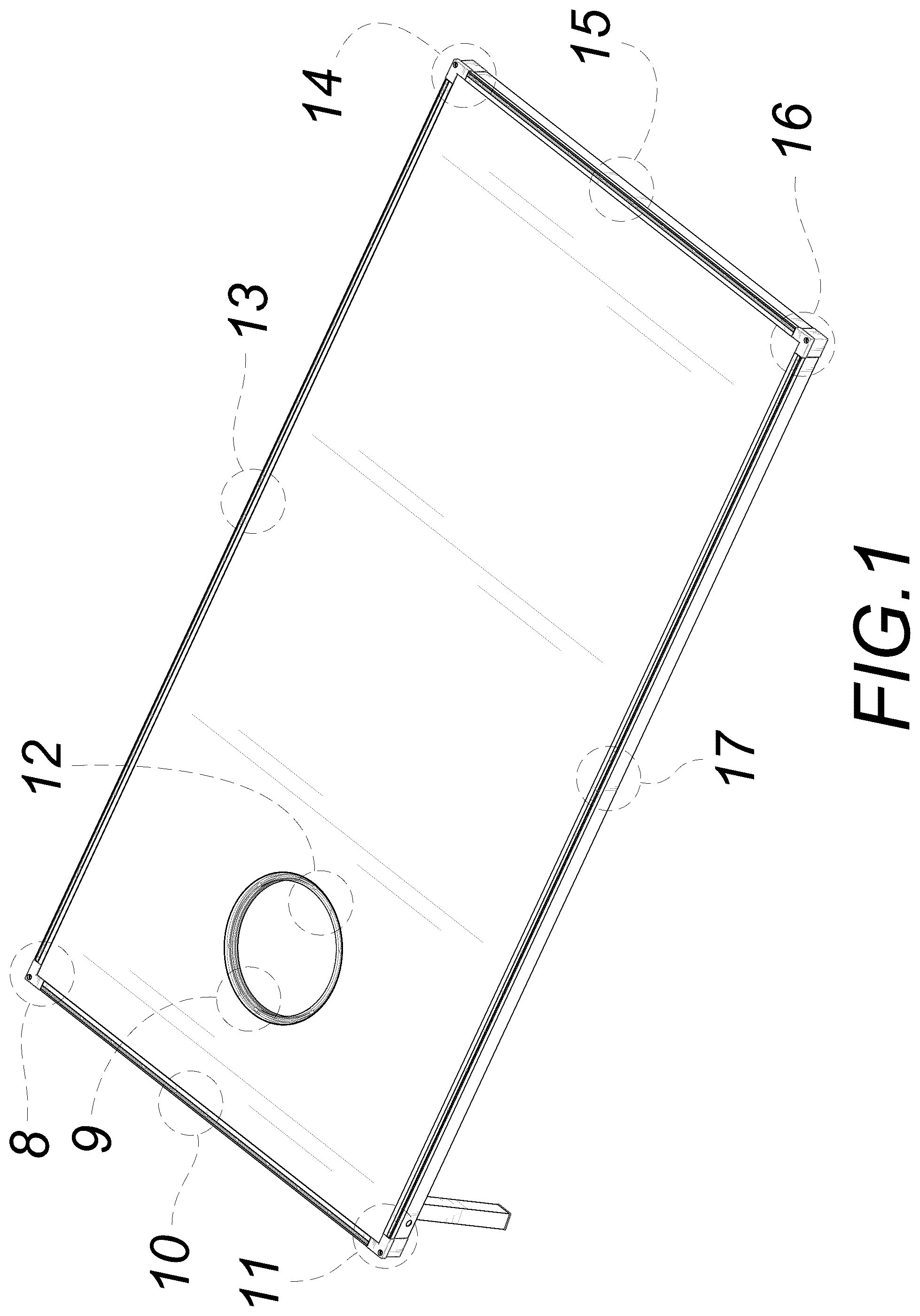 Patent USD1044953 Figure 1 – Cornhole board
